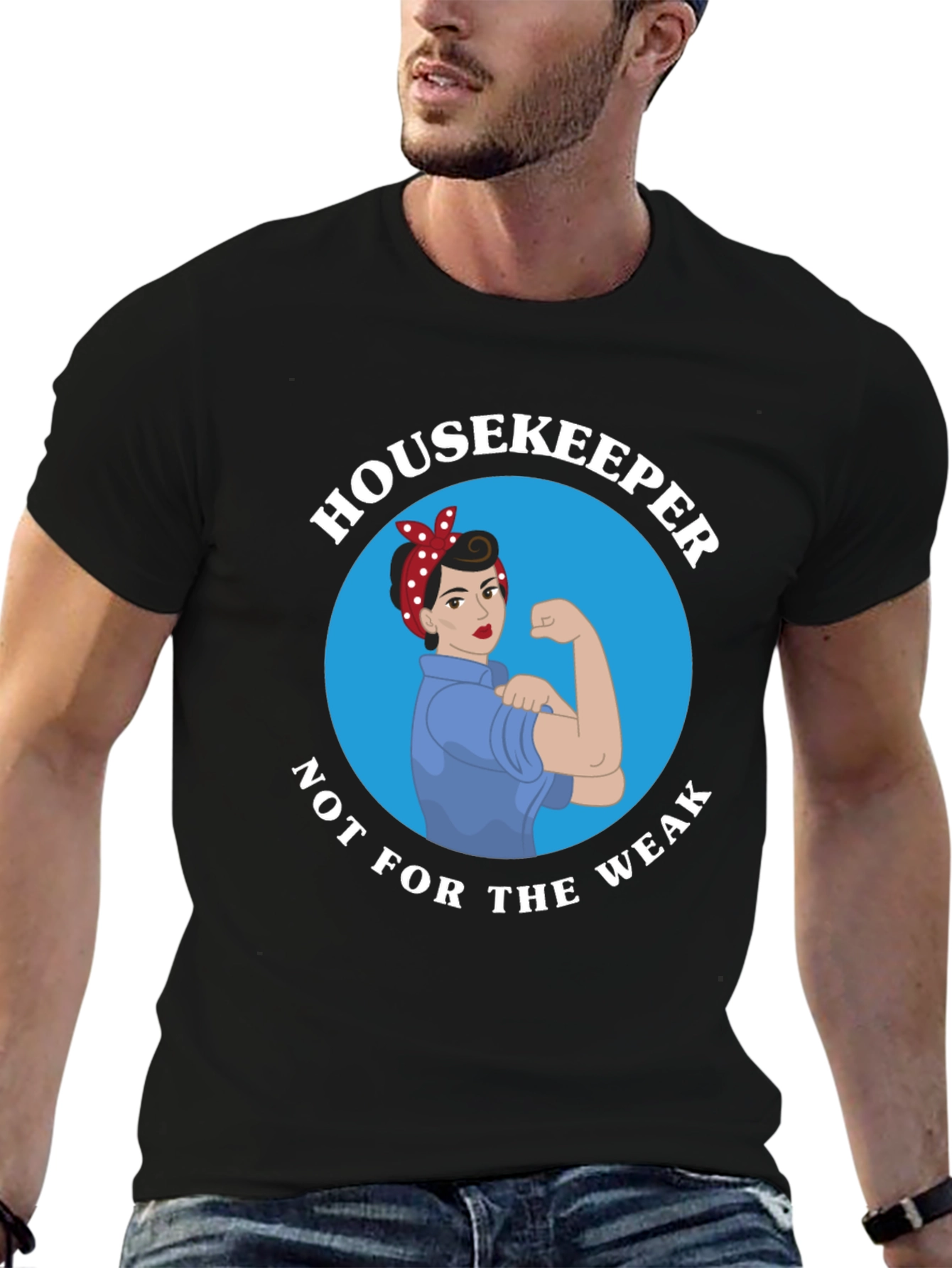 Black Housekeeper Strong Woman T-Shirt view 6