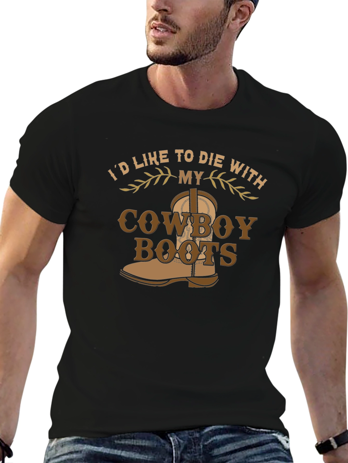 Cowboy Boots Graphic Tee - Die With My Boots On - 6