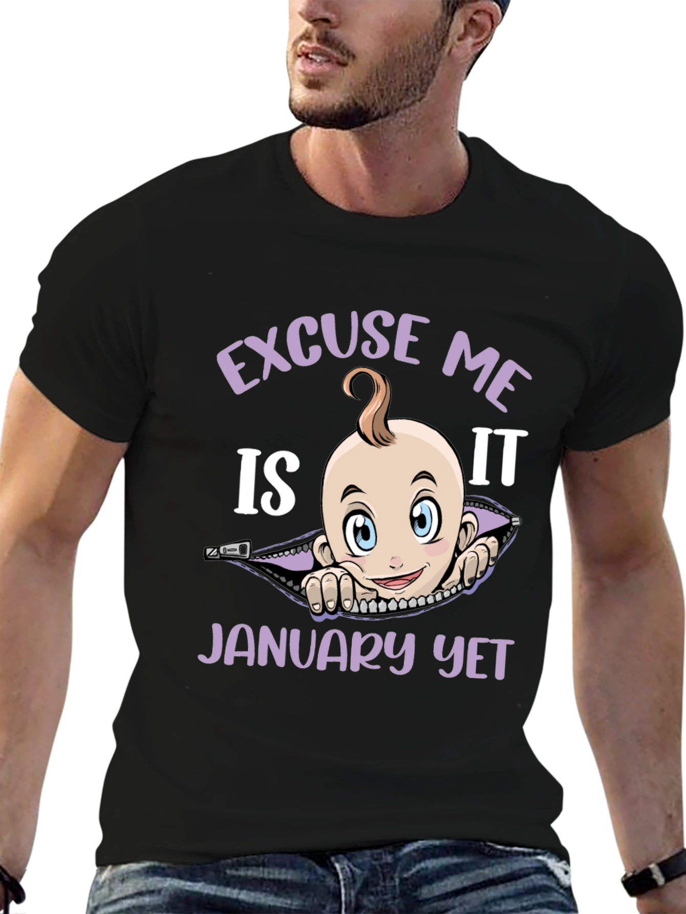 Excuse Me Is It January Yet Funny Pregnancy T-Shirt - 6
