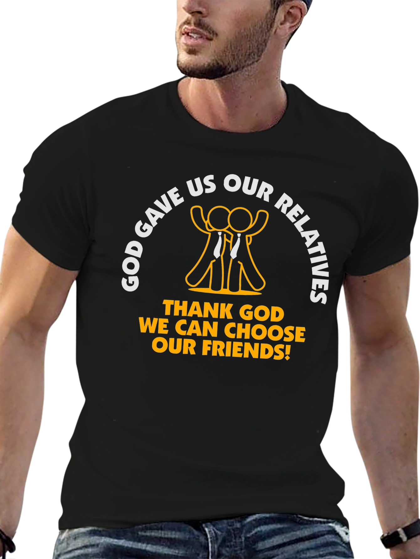 Black God Gave Us Relatives T-Shirt view 6