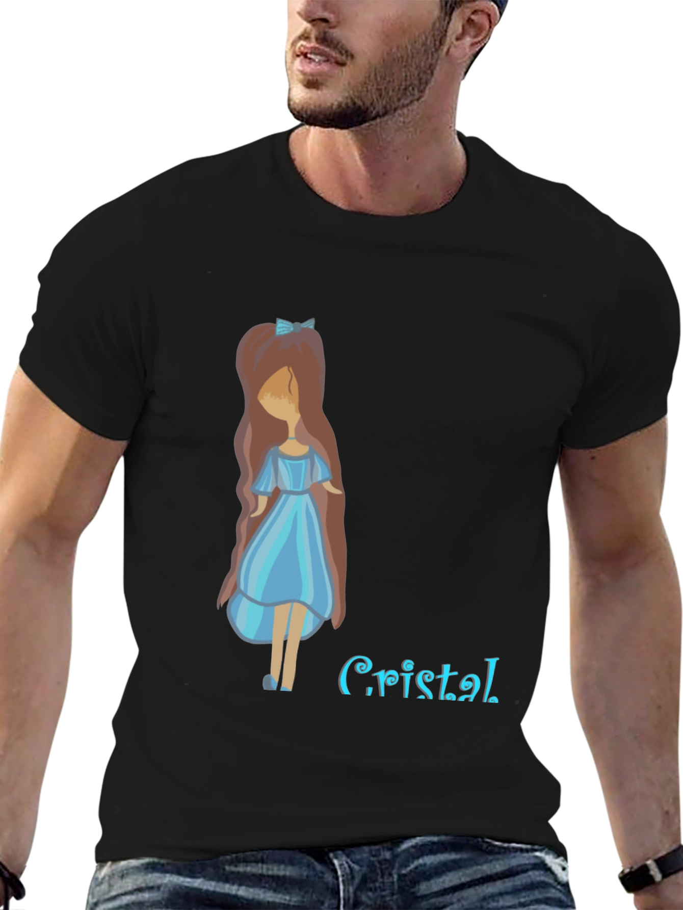 Black Girl with Blue Dress T-Shirt view 6