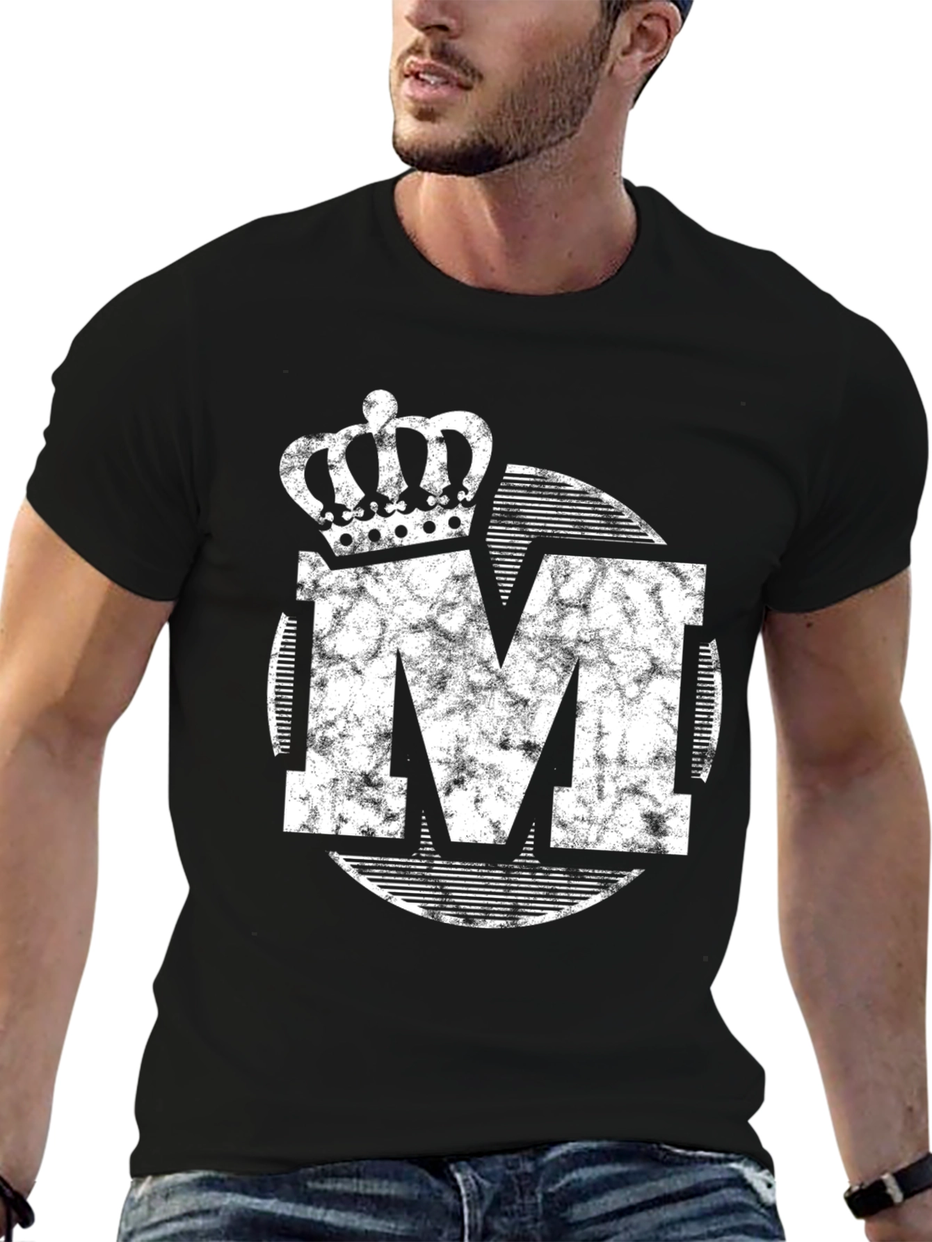 Black King M Crown Graphic Tee - Distressed Print view 6