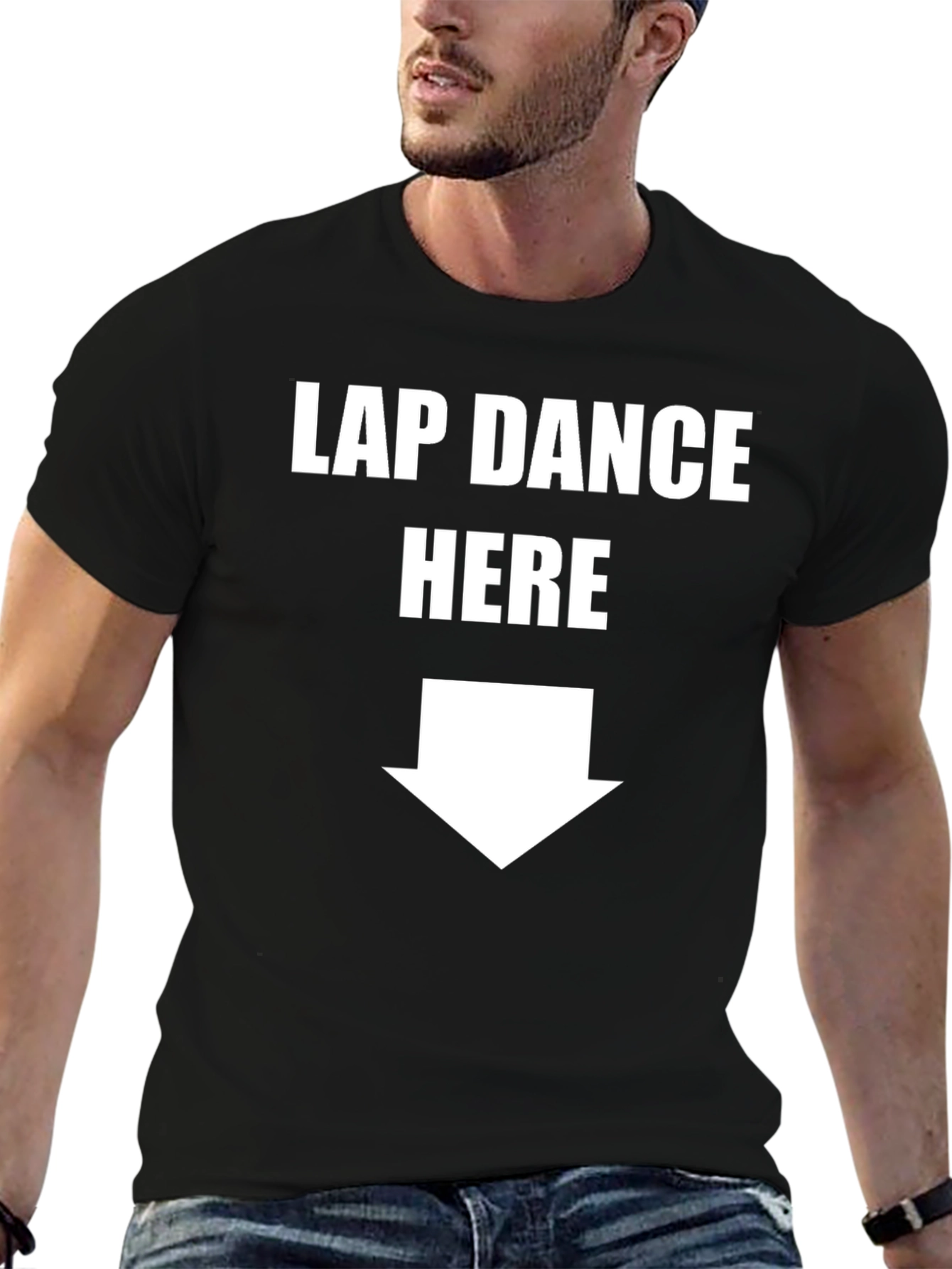 Black Lap Dance Here Funny Graphic Tee view 6