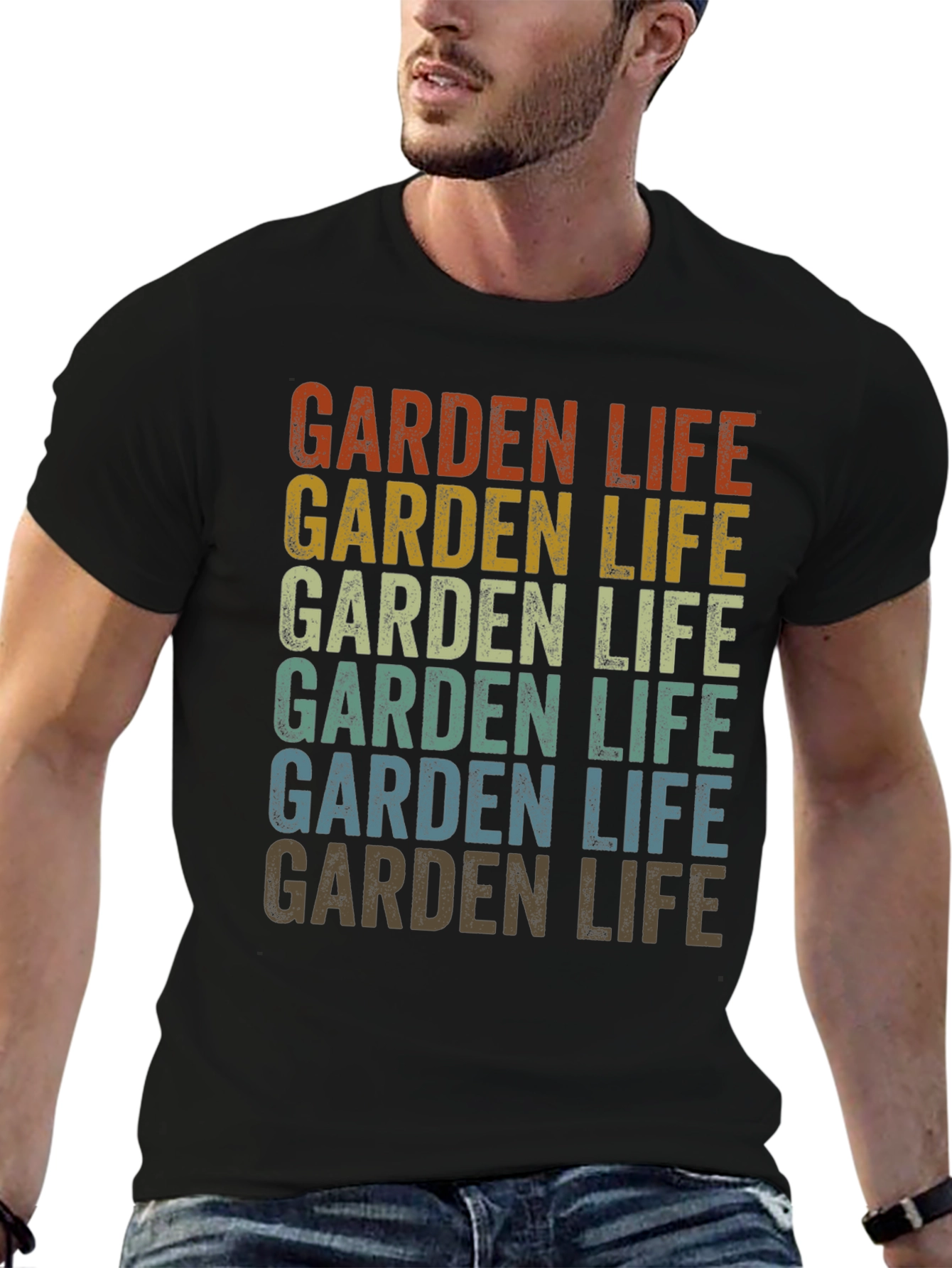 Black Vintage Garden Life Graphic Tee - Retro Style view 6