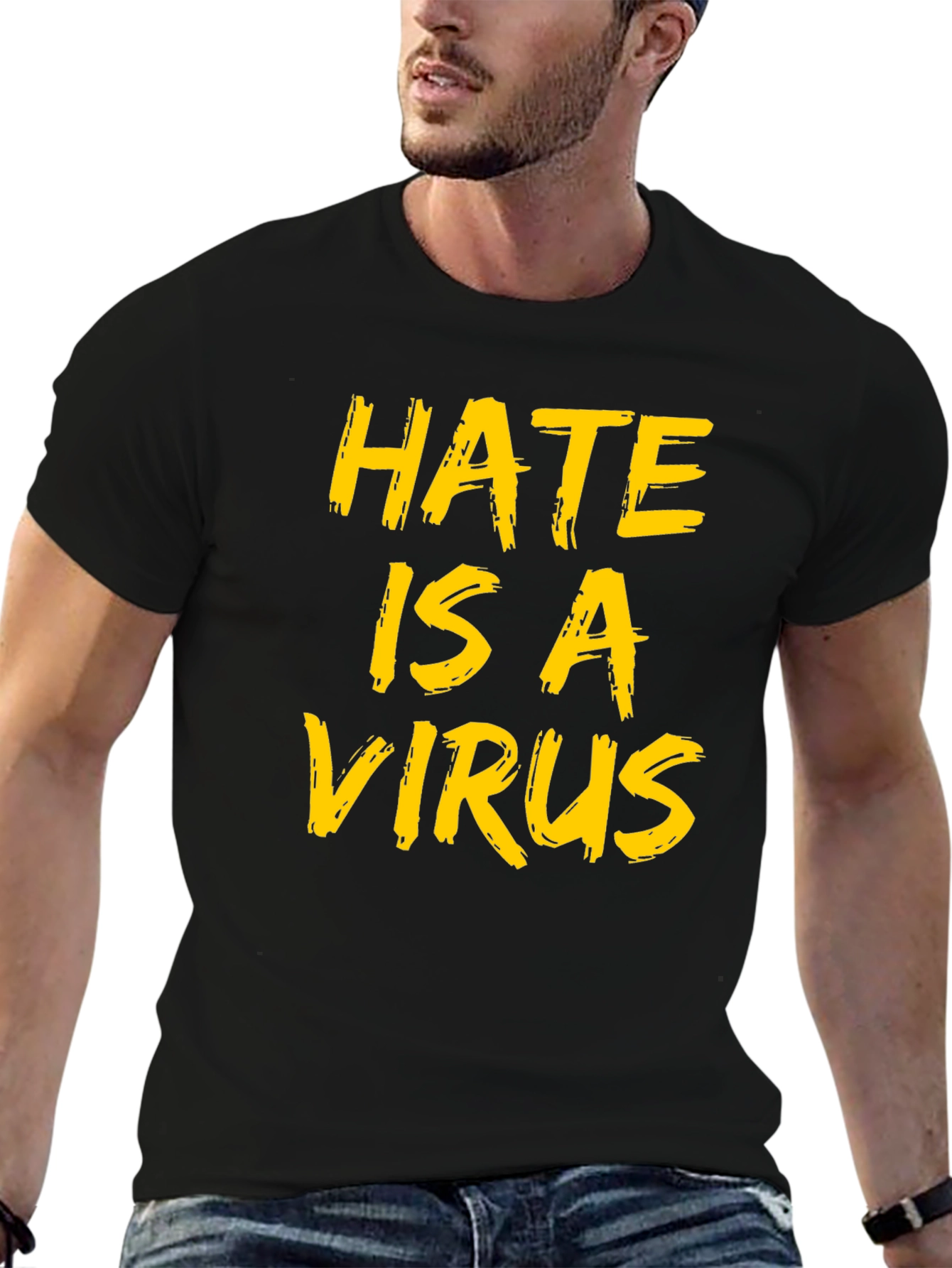Hate is a Virus Graphic Tee - Black - 6
