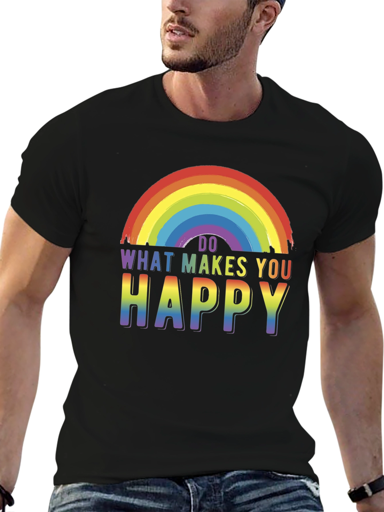 Black Rainbow 'Do What Makes You Happy' Black Tee view 6