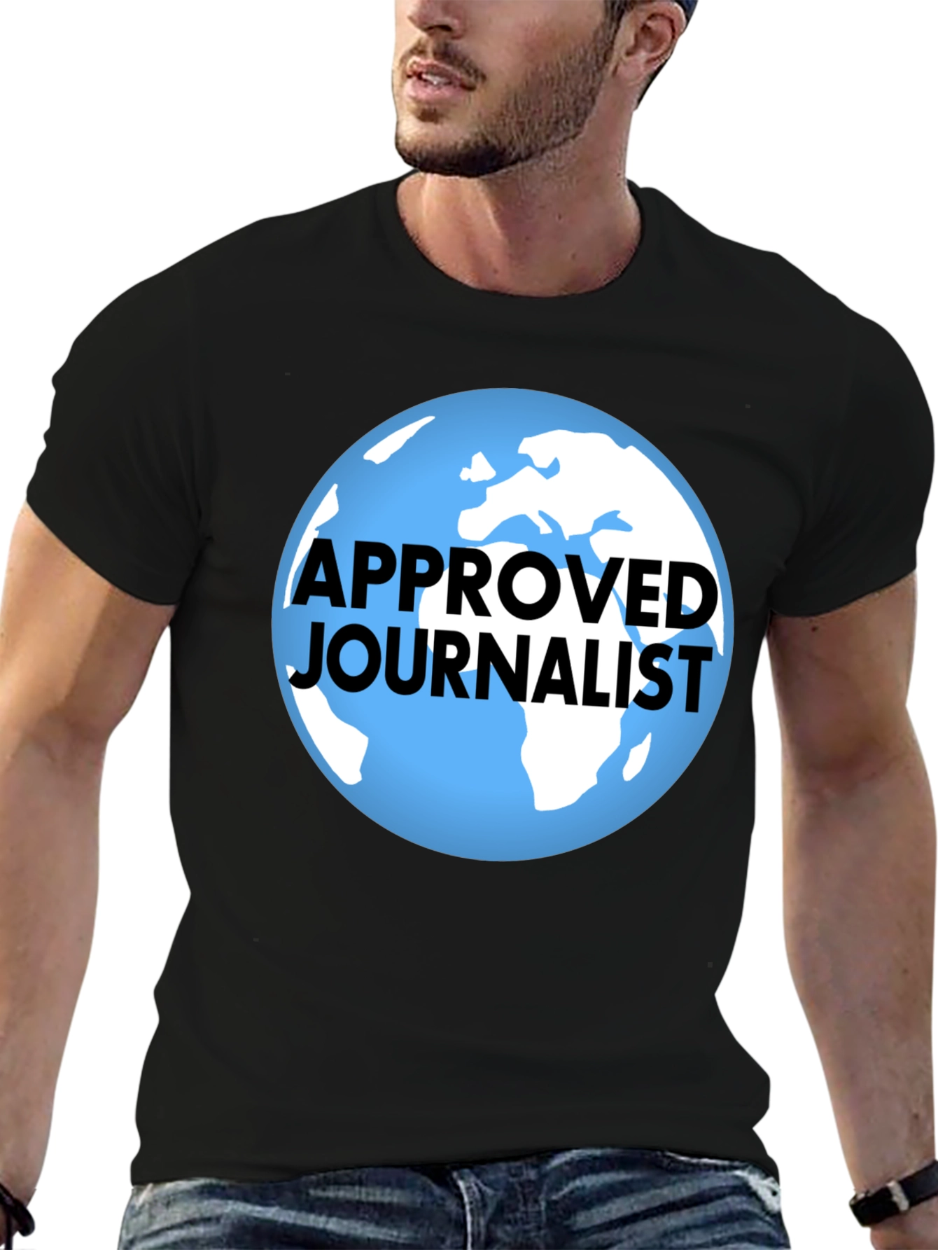 Black Approved Journalist Graphic T-Shirt - Black view 6