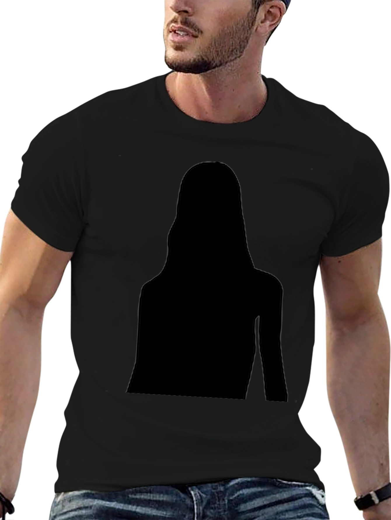 Black Silhouette Graphic Tee - Modern Style, Soft Fabric view 6