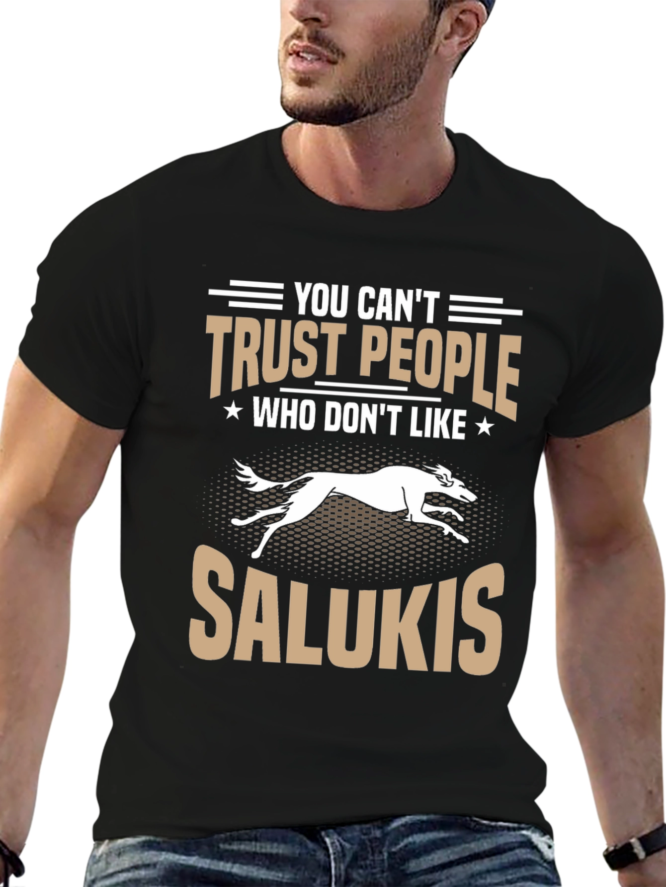 Black Salukis Dog Lovers T-Shirt: Trust People Who Like Salukis! view 6