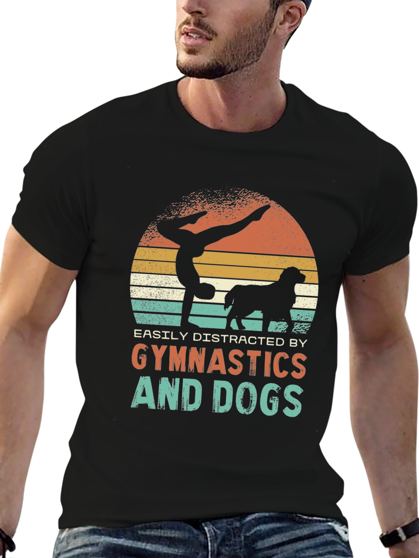 Black Gymnastics and Dogs T-Shirt view 6