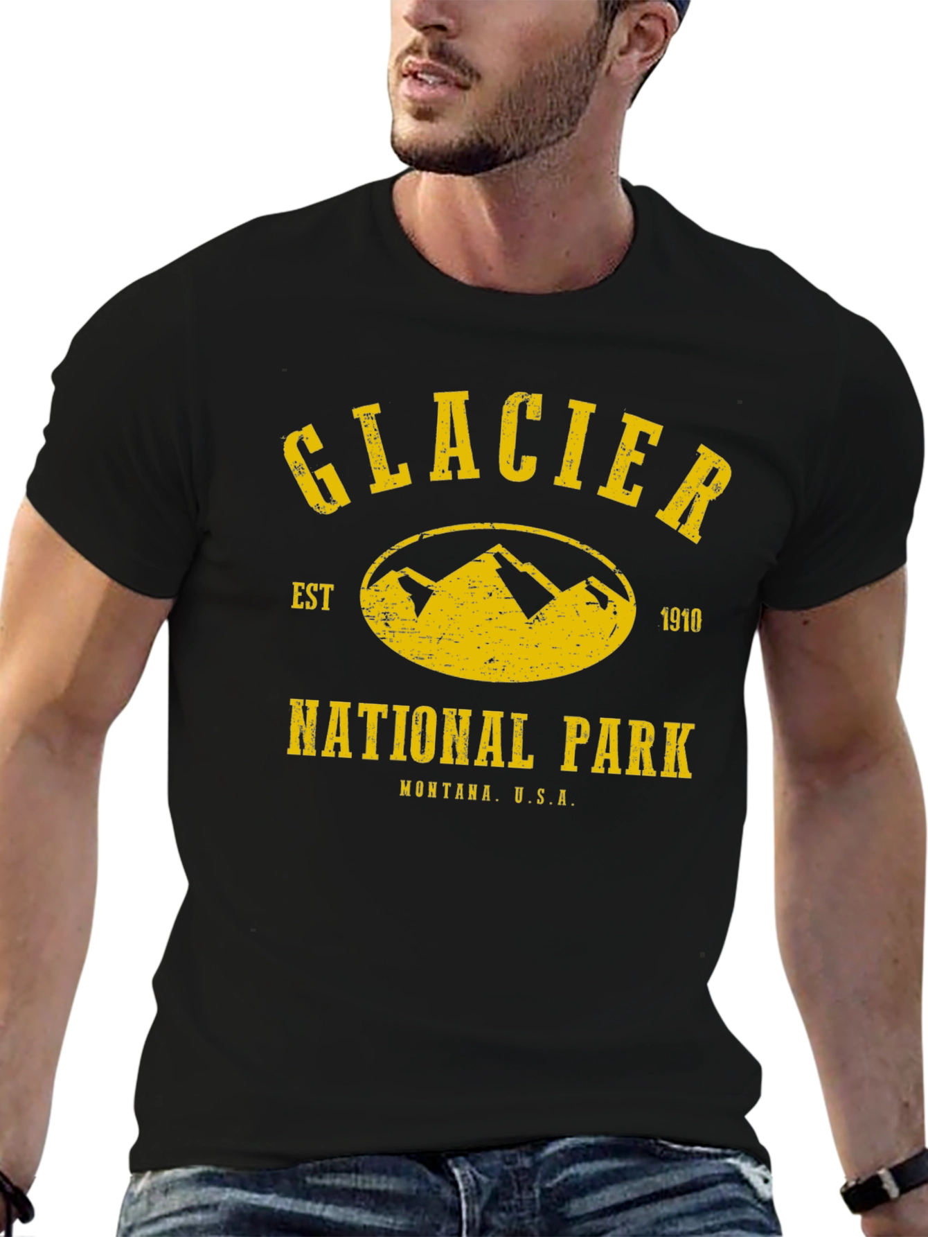 Black Glacier National Park T-Shirt - Black Tee view 6