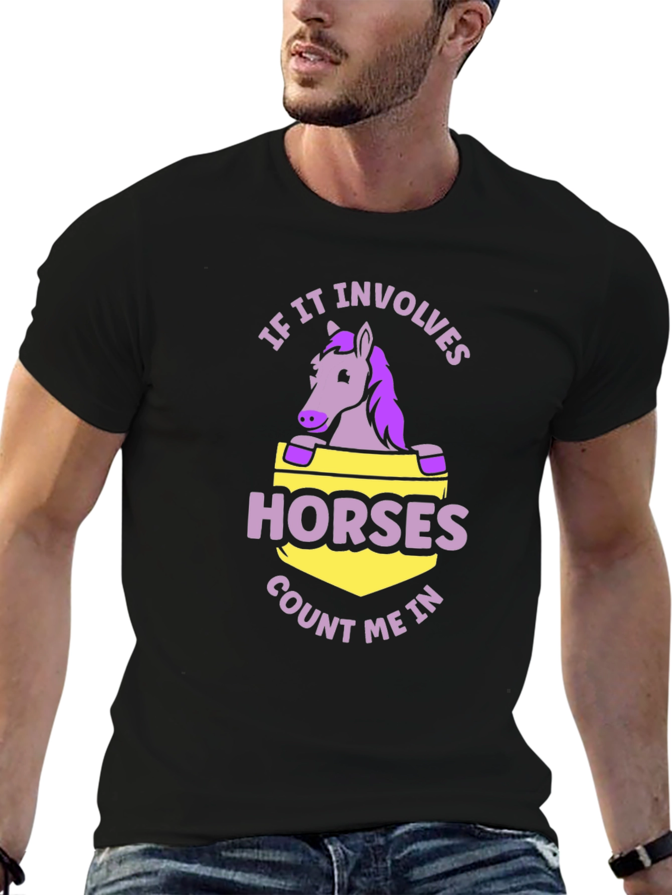 Black Horse Lover T-Shirt - Count Me In! view 6