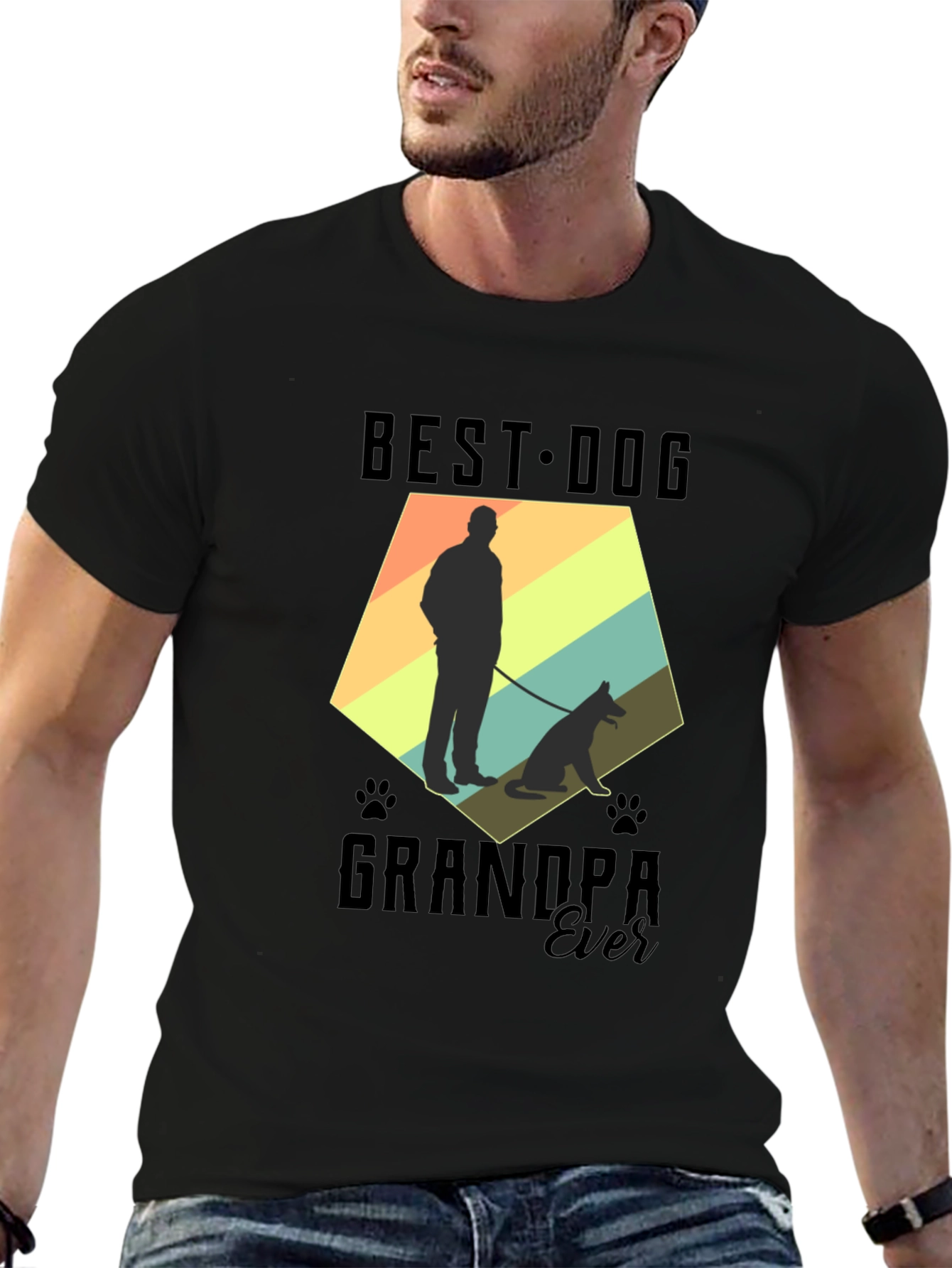 Best Dog Grandpa Ever Graphic T-Shirt - 6