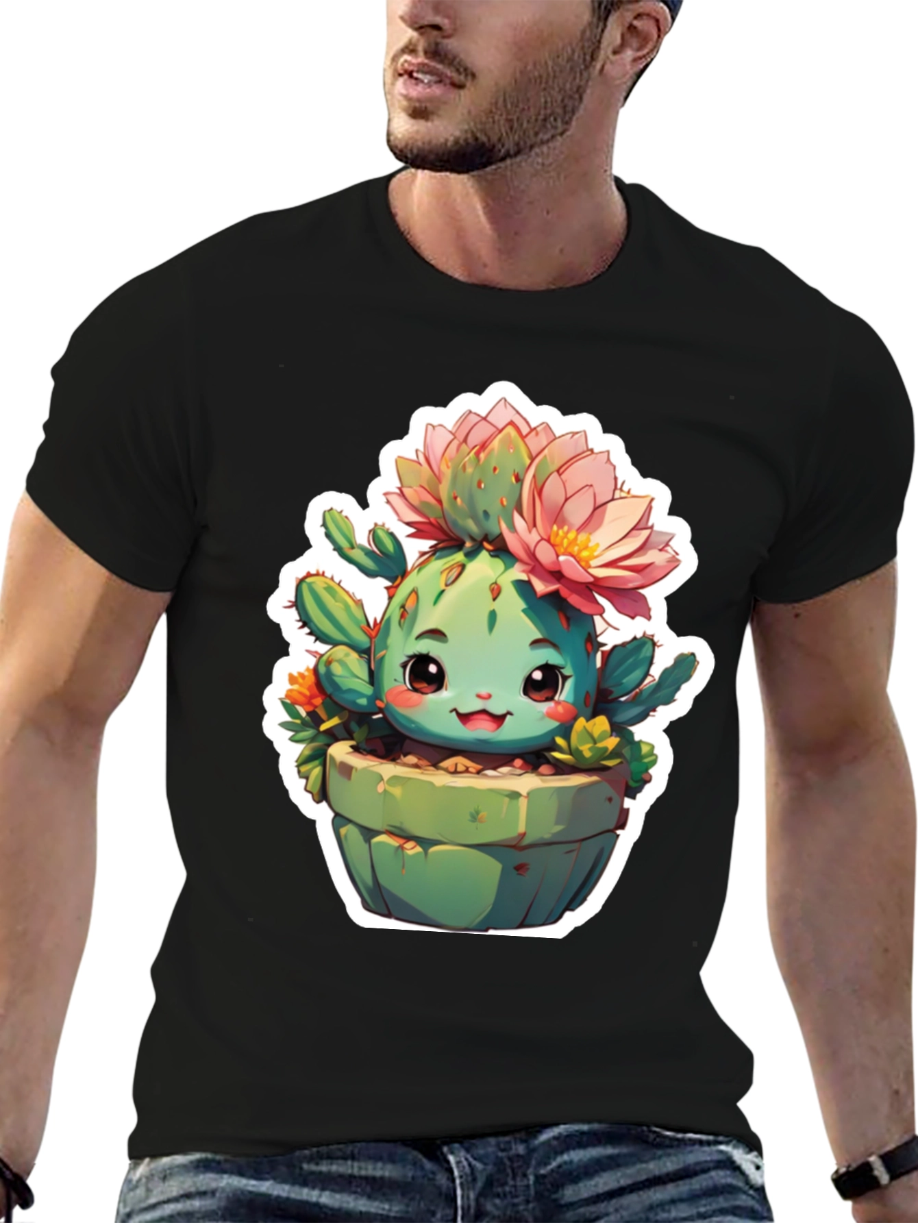 Black Cute Cactus Tee view 6