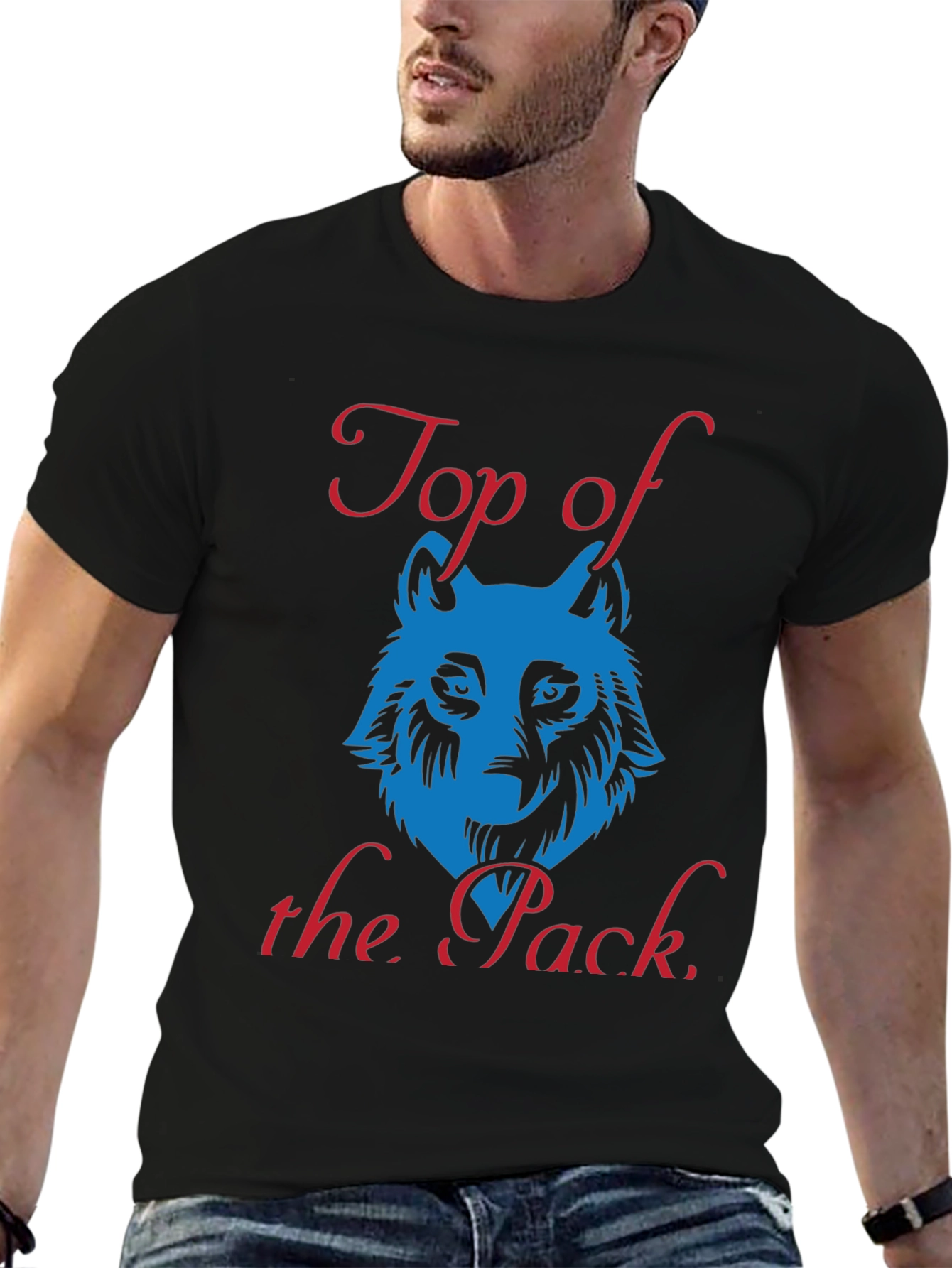 Black Top of the Pack Wolf Graphic T-Shirt view 6