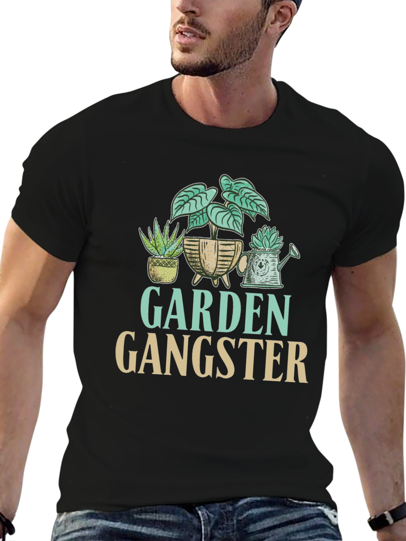 Black Garden Gangster Graphic T-Shirt view 6