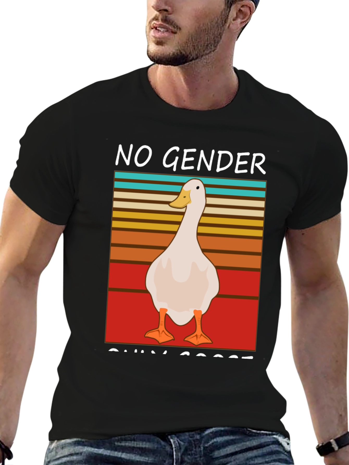 Black No Gender Only Goose T-Shirt view 6