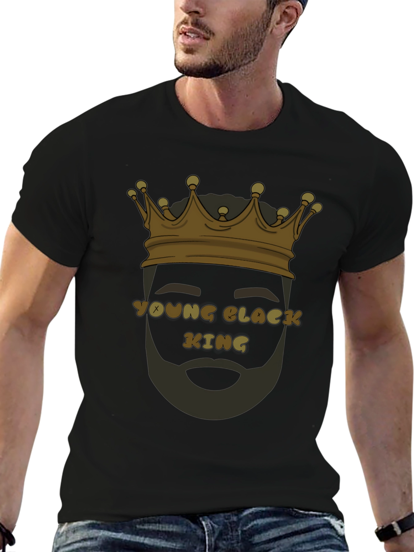 Black Young Black King Graphic T-Shirt view 6