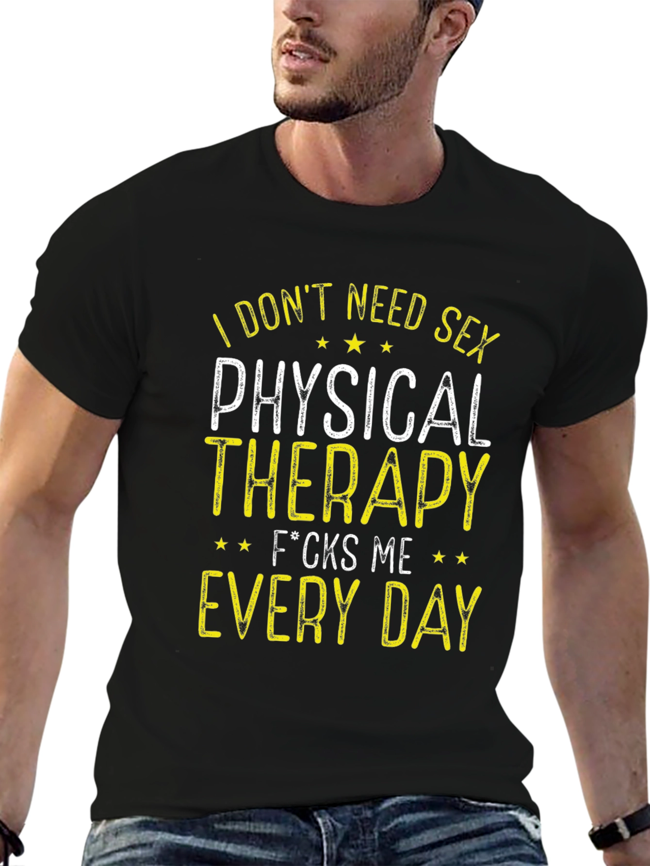 Black Physical Therapy T-Shirt - I Don't Need Sex view 6