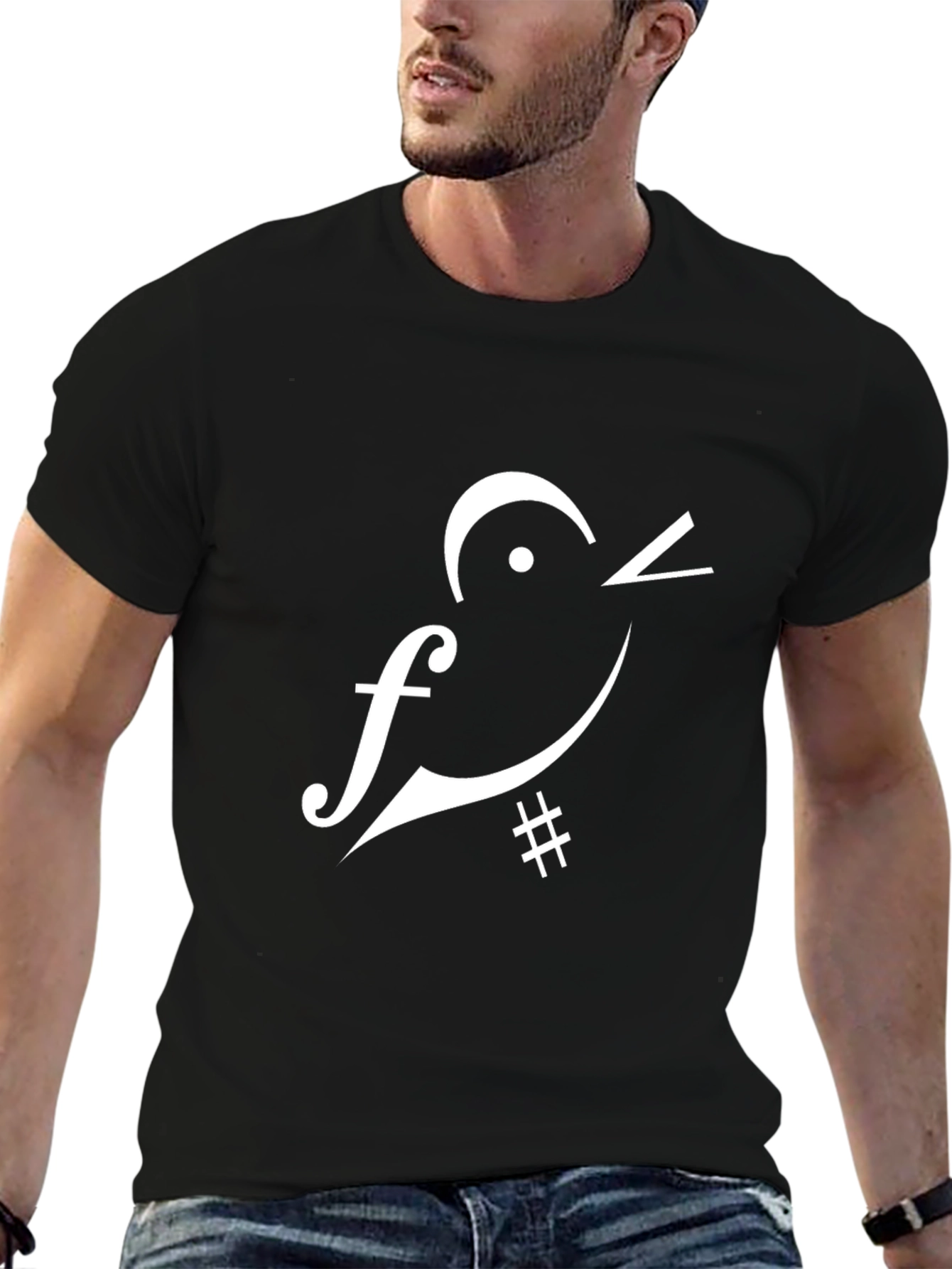 Black Musical Bird Black T-Shirt view 6