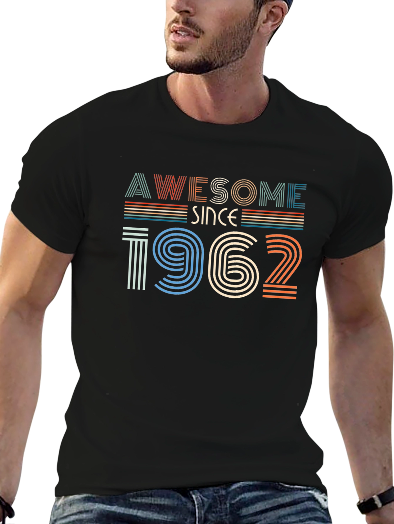 Black Awesome Since 1962 Black Graphic Tee view 6