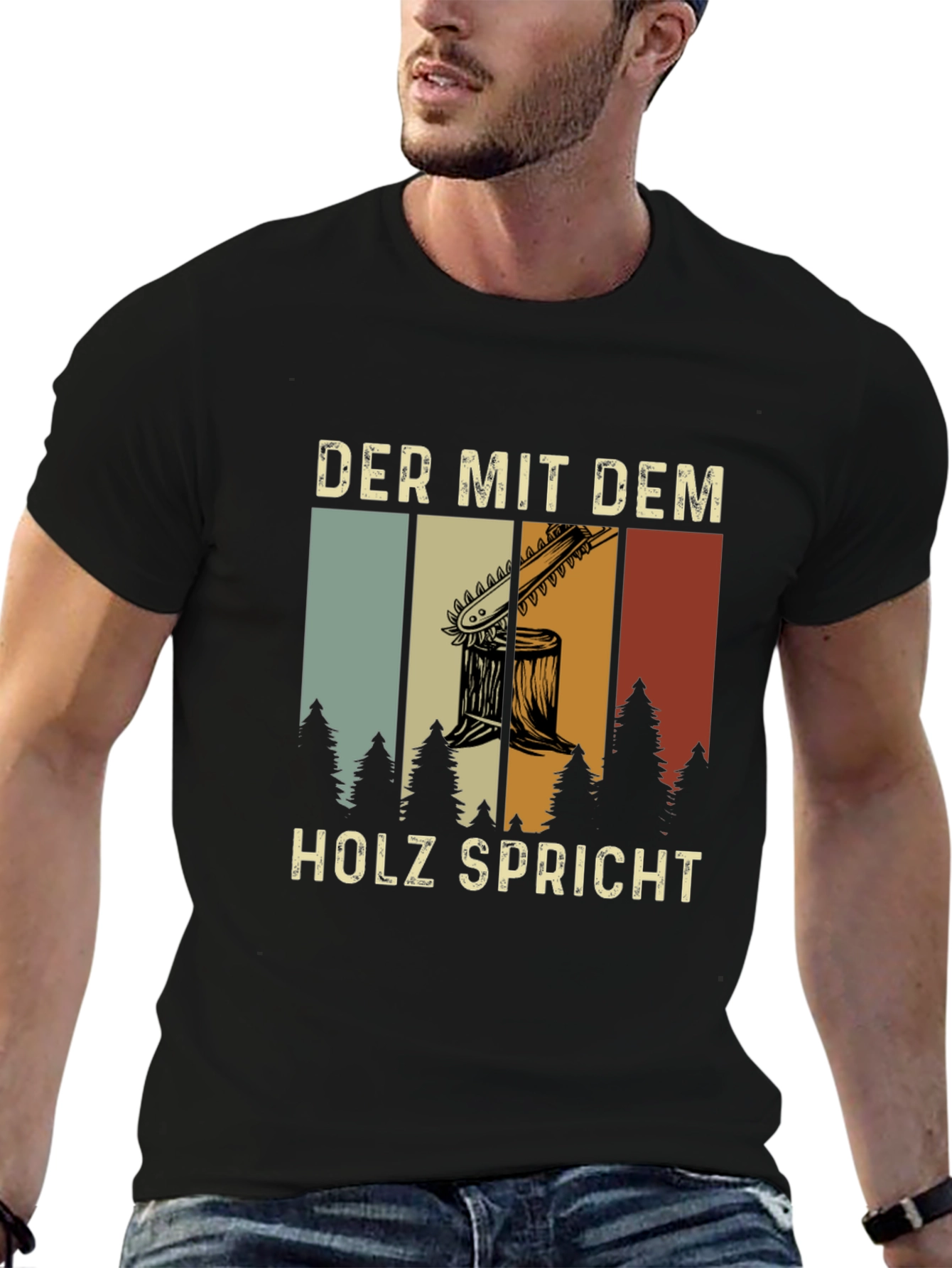 Black Der Mit Dem Holz Spricht Graphic Tee view 6