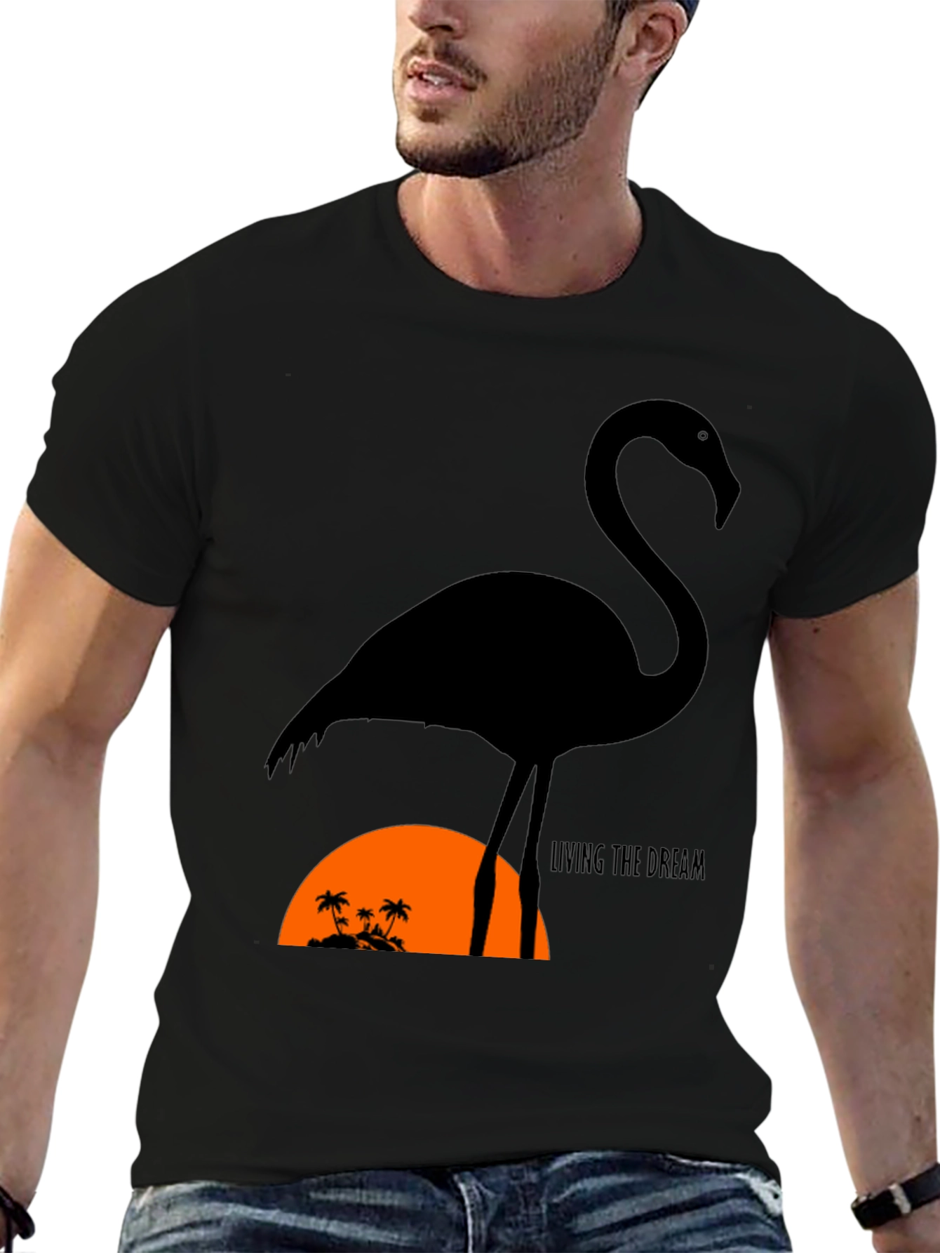 Black Flamingo Sunset Tee - Living The Dream view 6