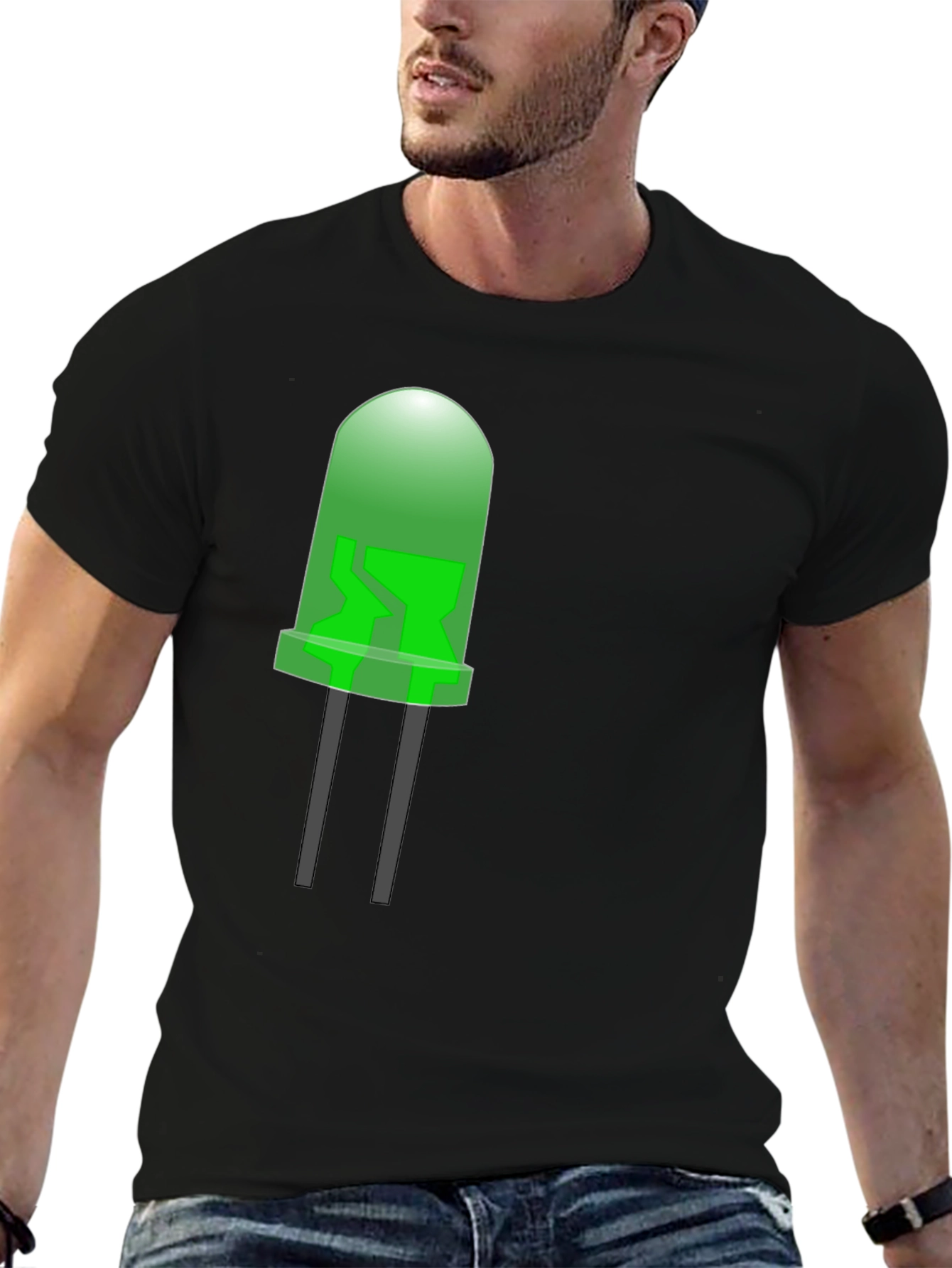 Black LED Graphic T-Shirt - Black view 6