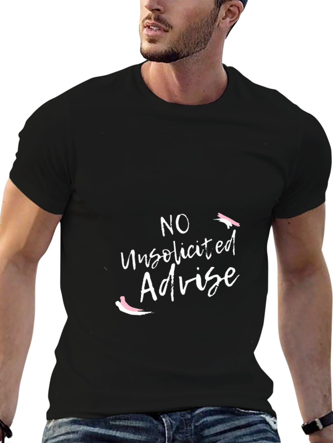 Black No Unsolicited Advice Black Graphic Tee view 6