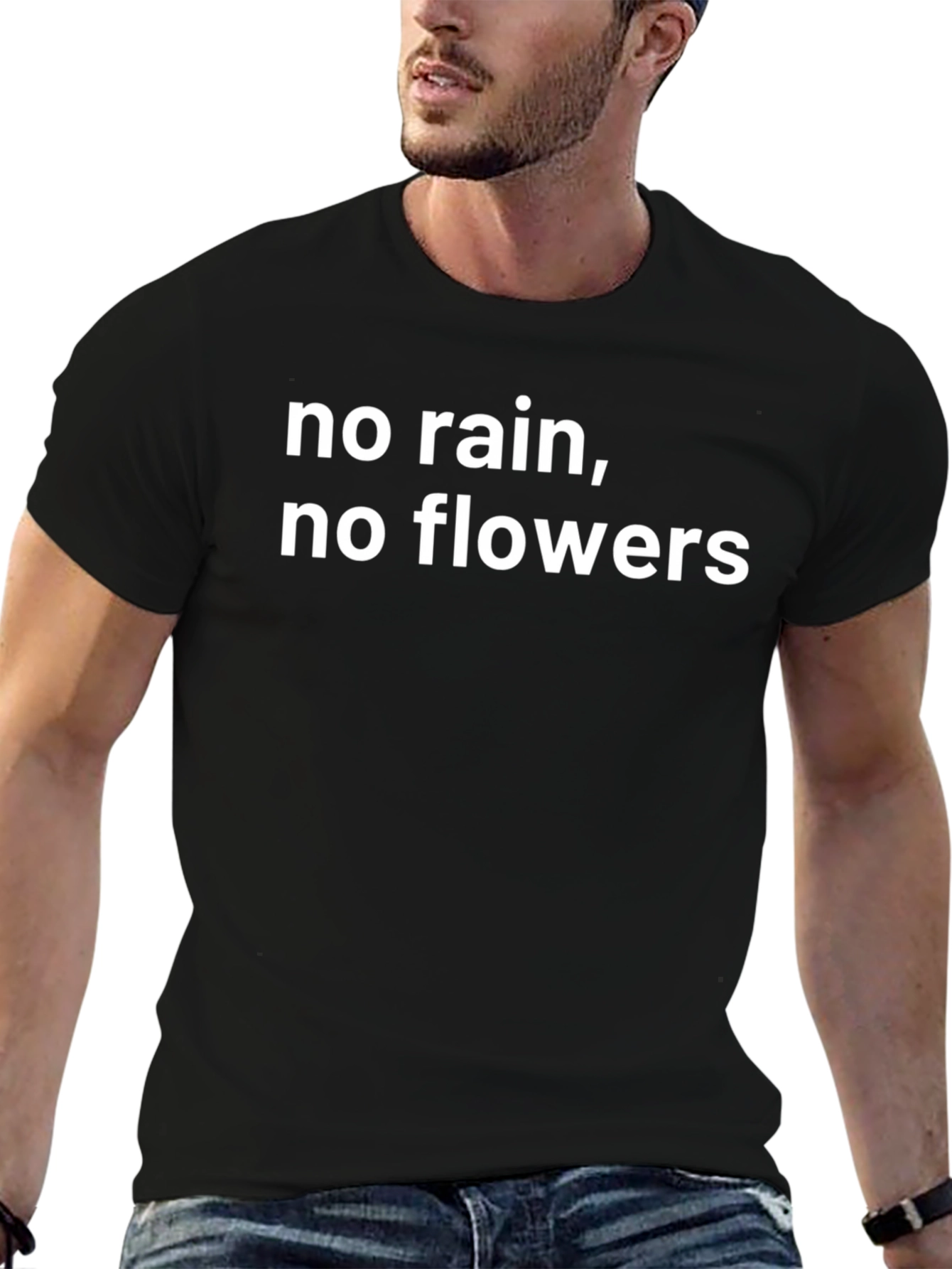 Black No Rain No Flowers Graphic Tee - Black view 6