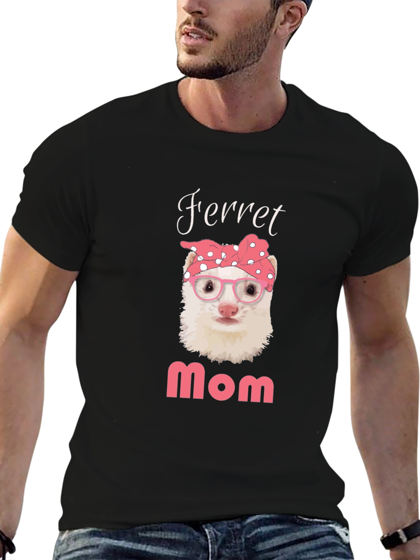 Black Ferret Mom T-Shirt - Cute Pet Owner Tee view 6