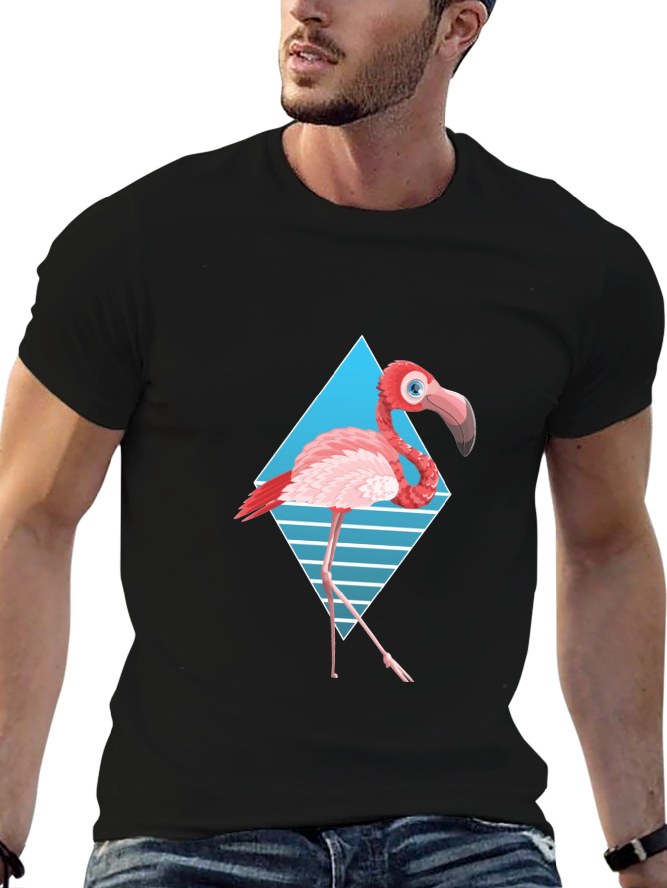 Black Black Flamingo Graphic Tee view 6