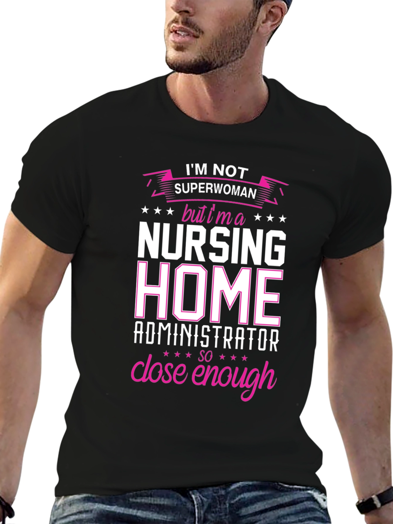 Black Nursing Home Administrator T-Shirt view 6