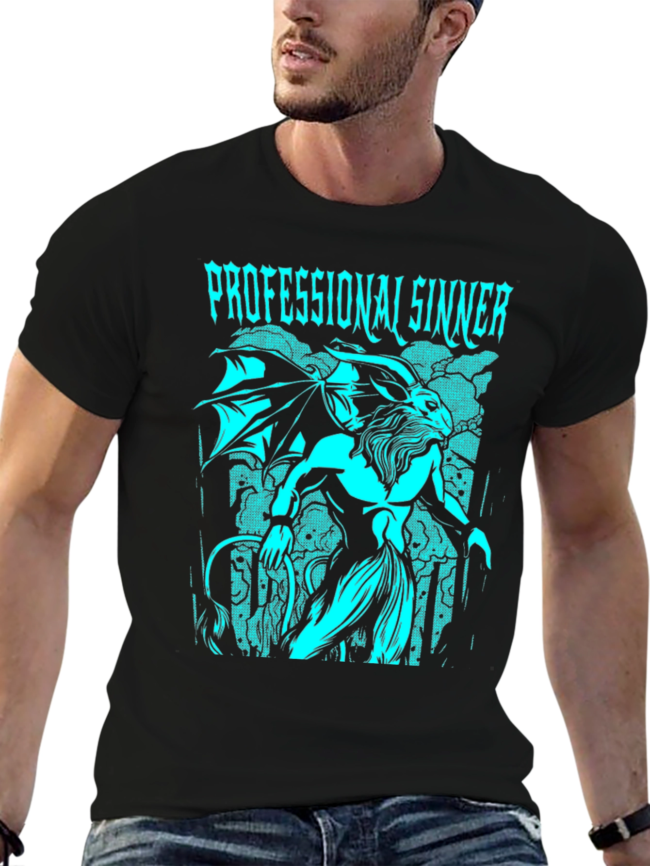 Black Professional Sinner Graphic T-Shirt view 6