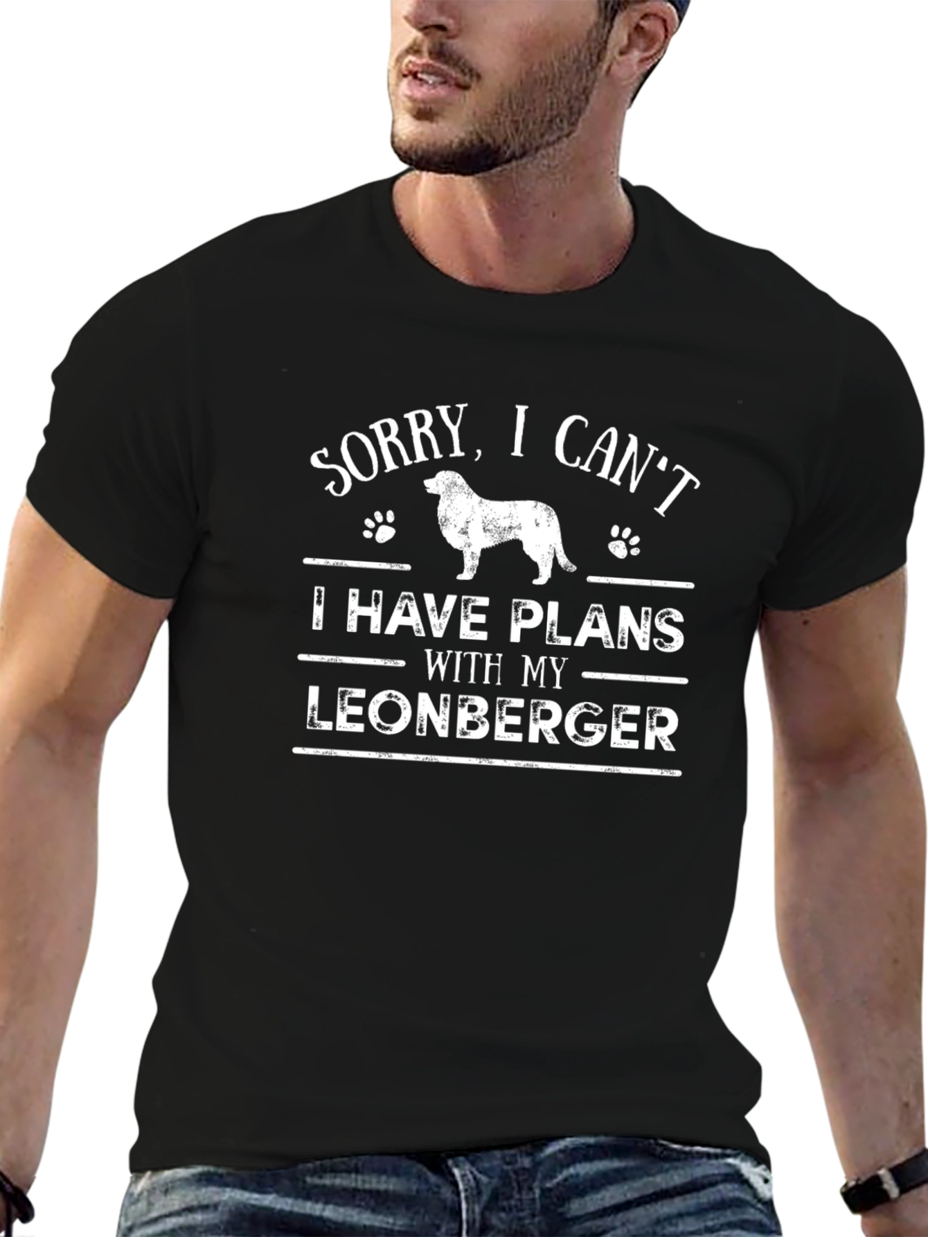 Black Leonberger Dog Plans T-Shirt view 6