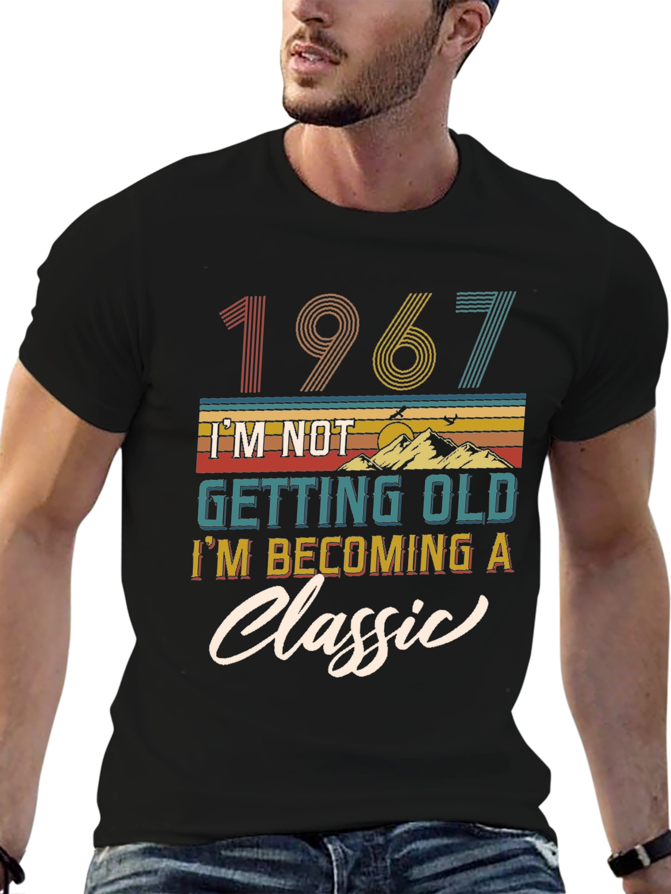 Black 1967 Classic Birthday T-Shirt  view 6