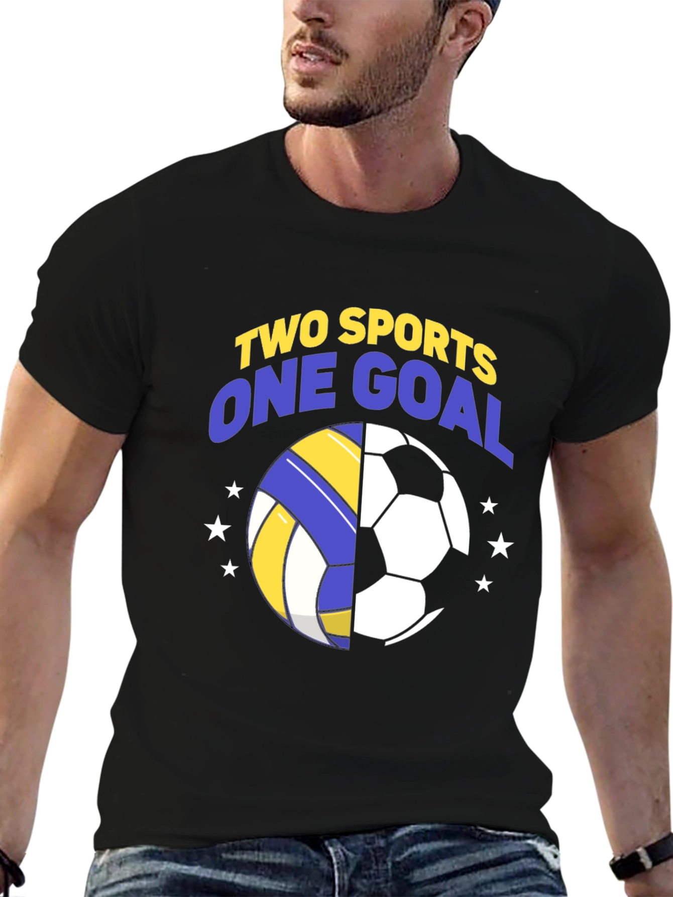 Two Sports One Goal T-Shirt | Soccer & Volleyball Tee - 6