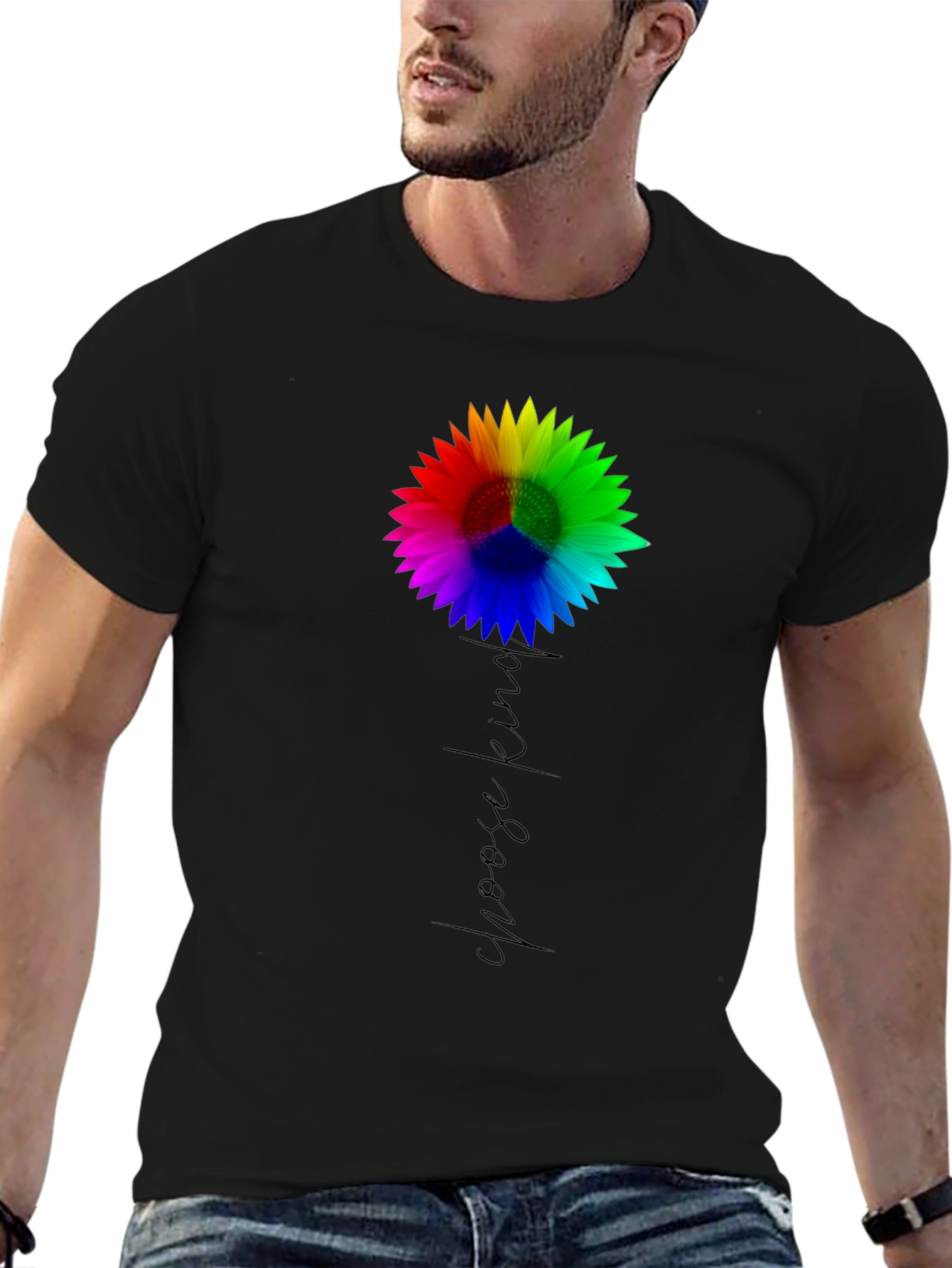 Black Choose Kind Sunflower Tee - Black view 6
