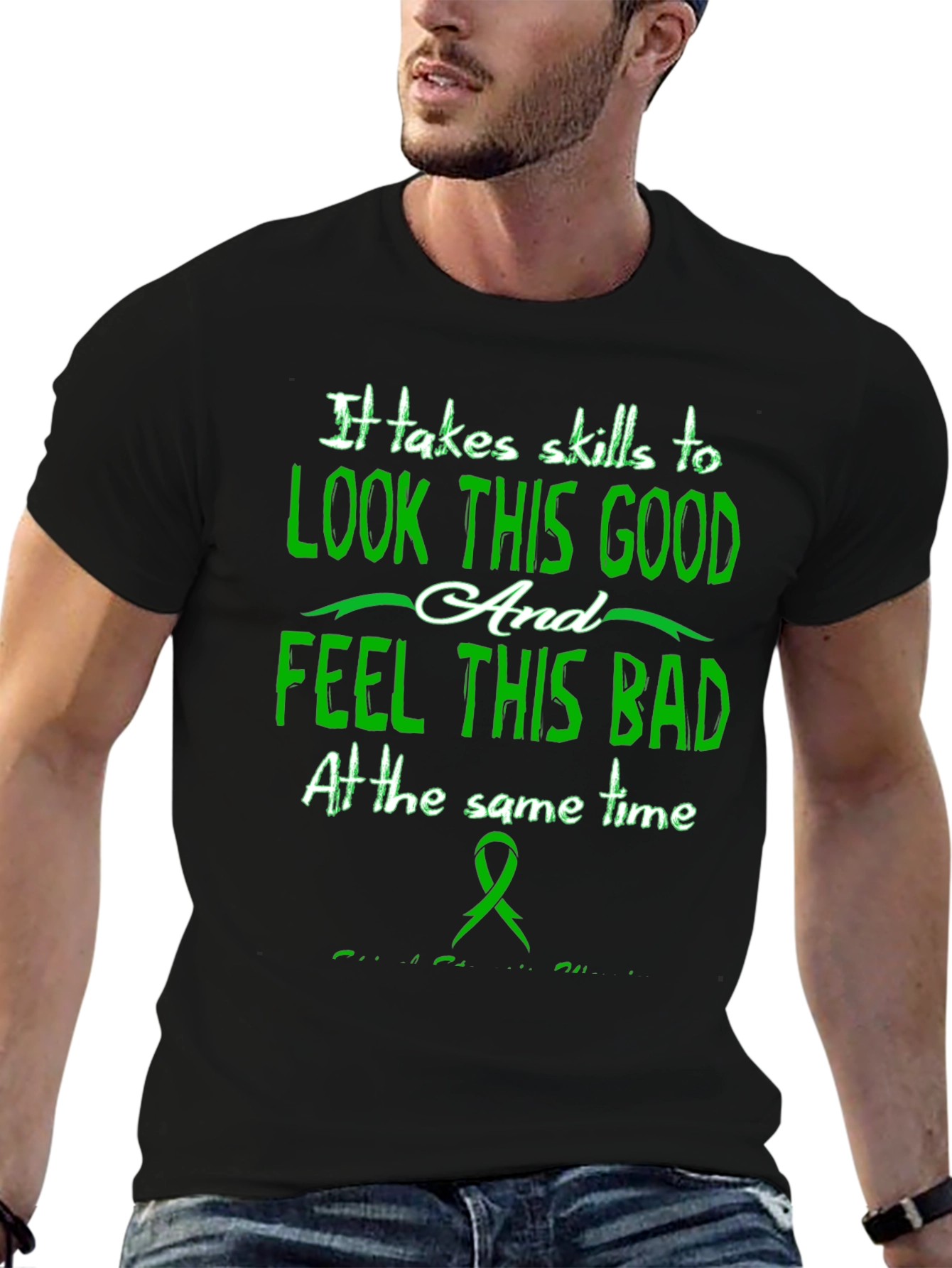 Black Skills to Look Good Feel Bad Graphic T-Shirt view 6