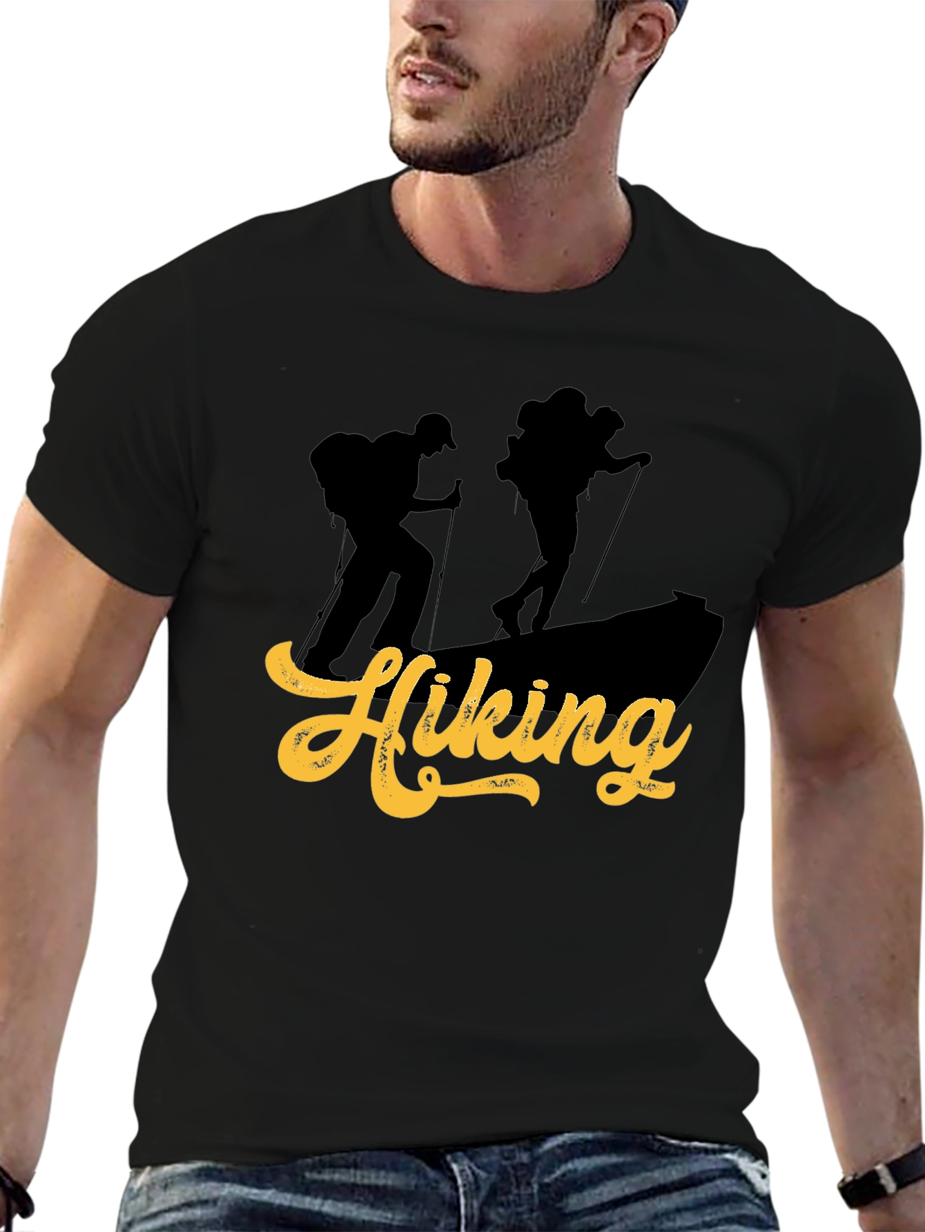 Black Hiking Adventure Graphic Tee - Black view 6