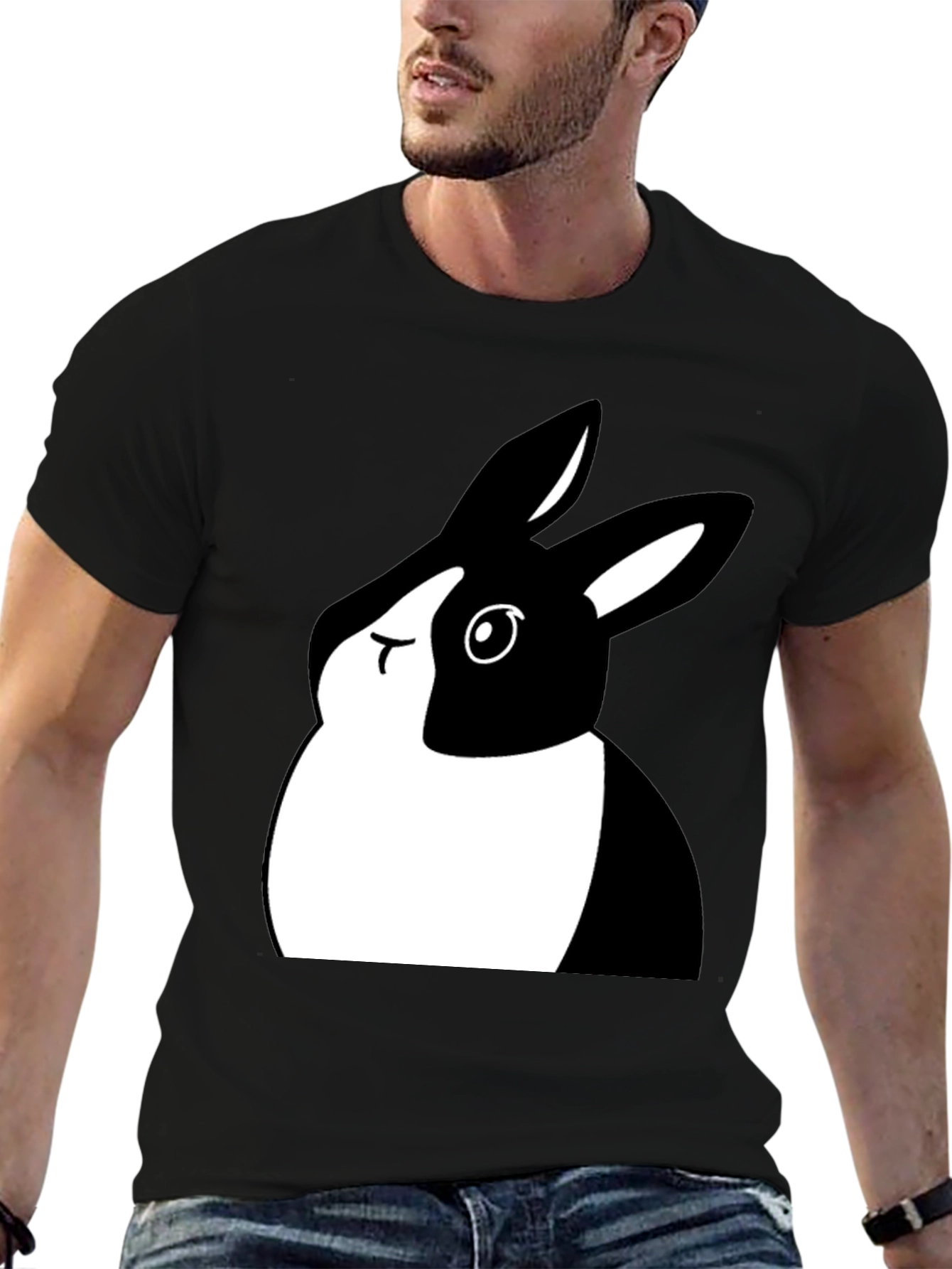 Black Black Bunny Graphic Tee - Unisex view 6