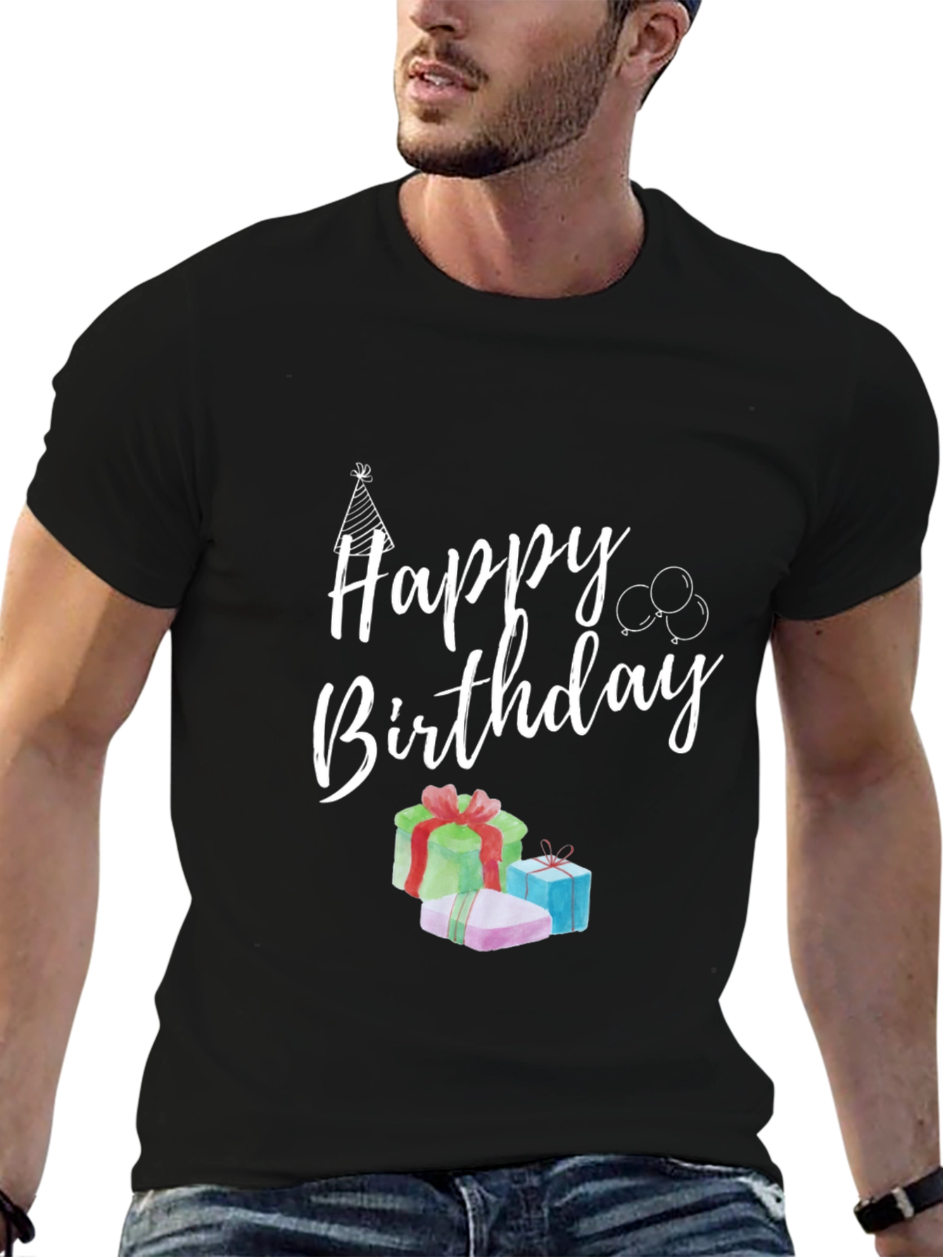 Black Happy Birthday Graphic Tee view 6