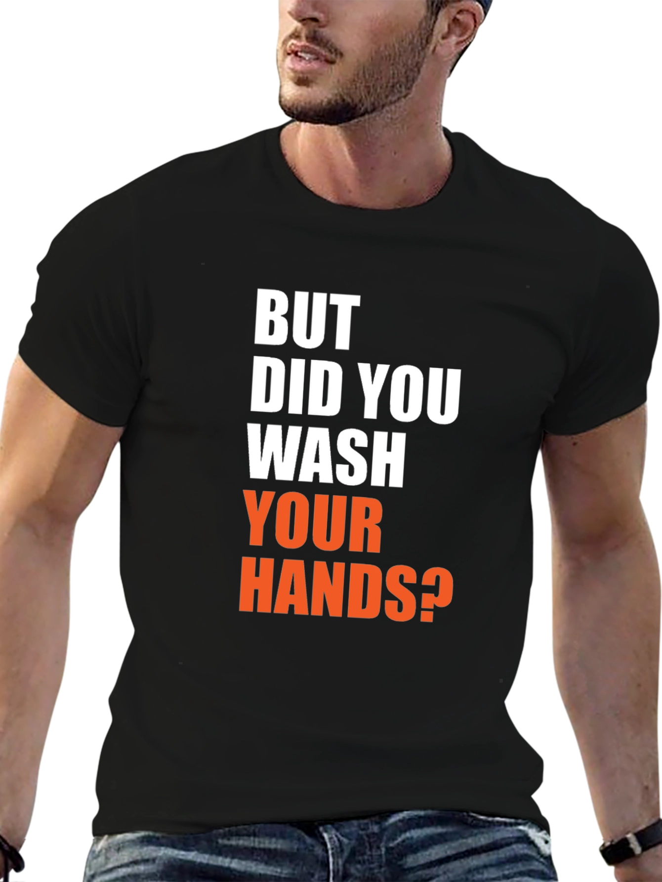 Black Wash Your Hands T-Shirt - Funny Novelty Tee view 6