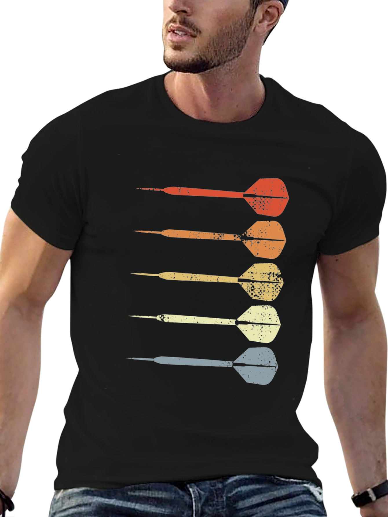 Retro Darts Graphic T-Shirt - Cool Casual Tee - 6