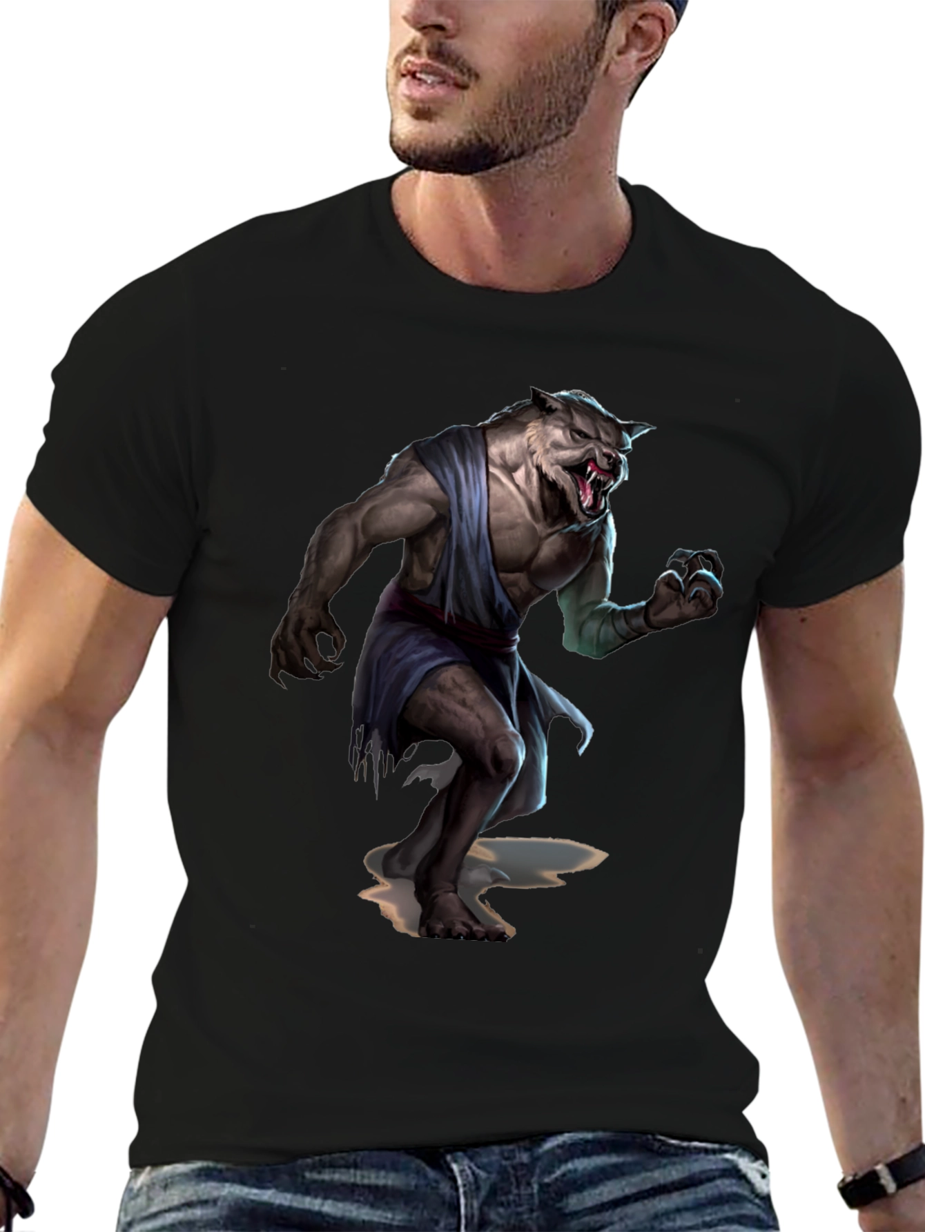 Black Werewolf Graphic T-Shirt - Unleash Your Inner Beast! view 6