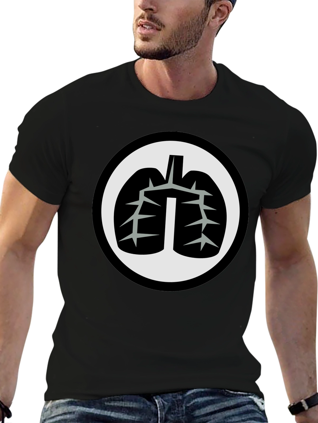 Black Lung Graphic Black T-Shirt view 6