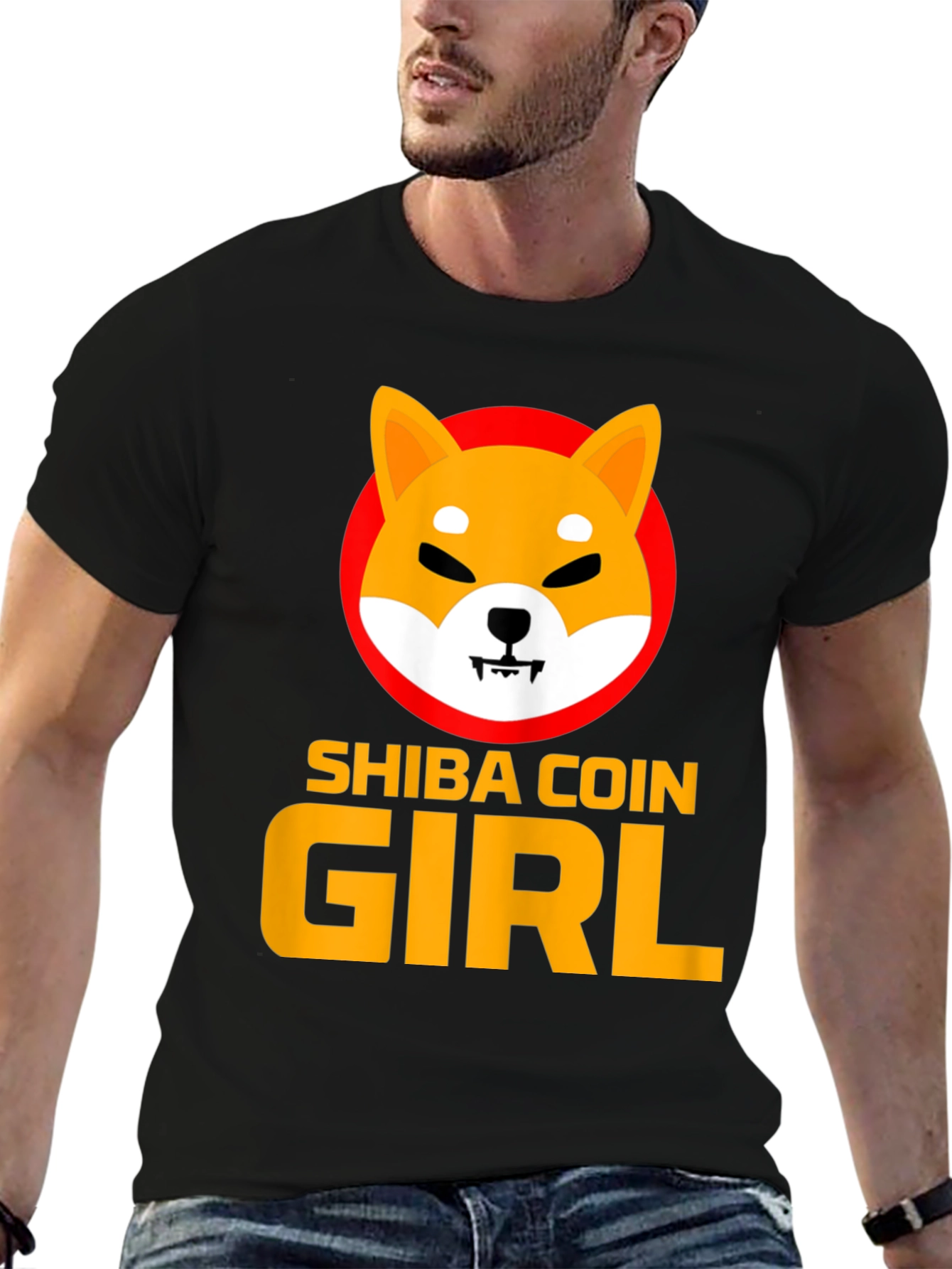 Shiba Coin Girl Graphic Tee - Black - 6