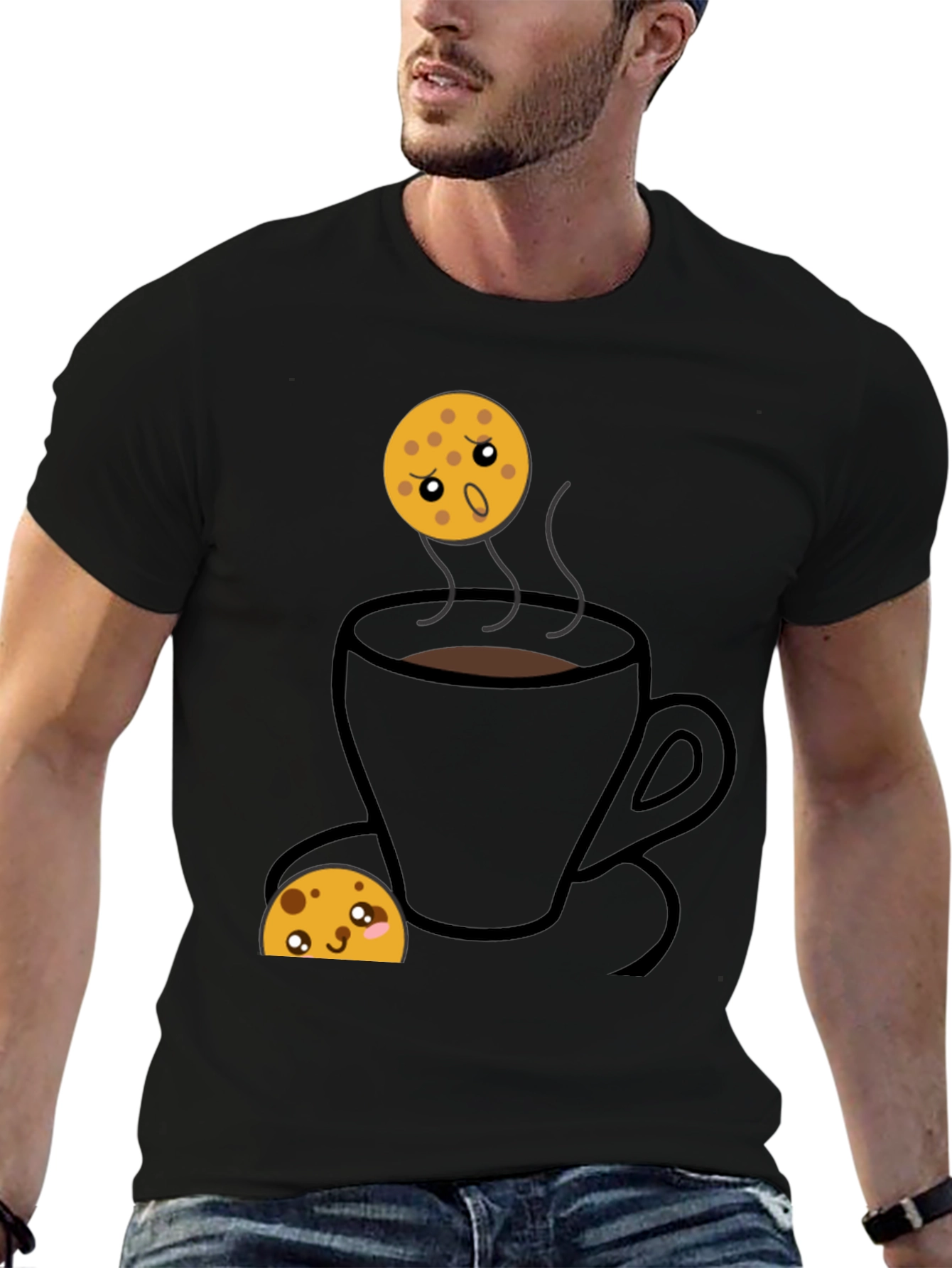 Black Funny Cookie Dunking T-Shirt view 6