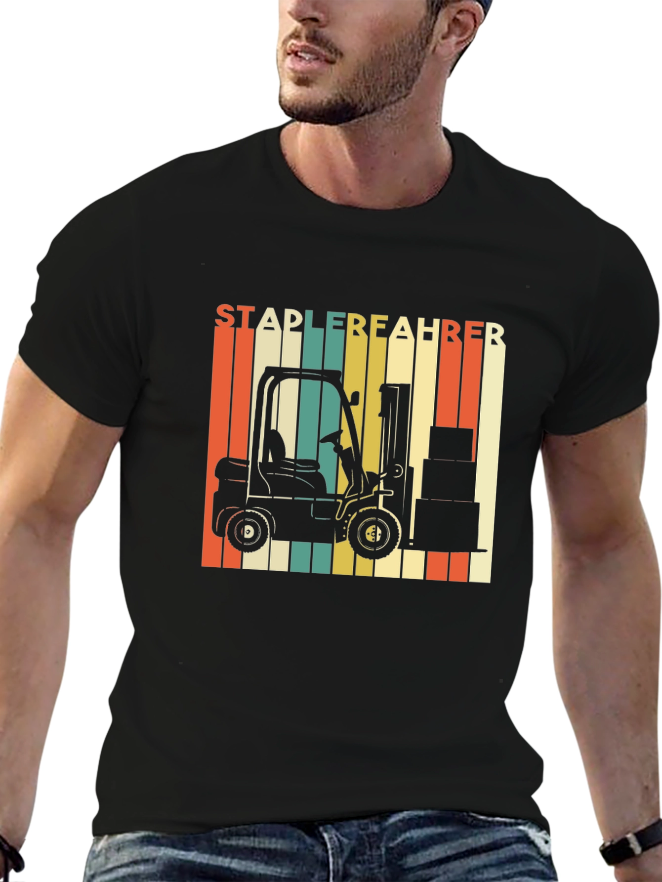 Black Staplerfahrer T-Shirt - Forklift Driver Gift Tee view 6