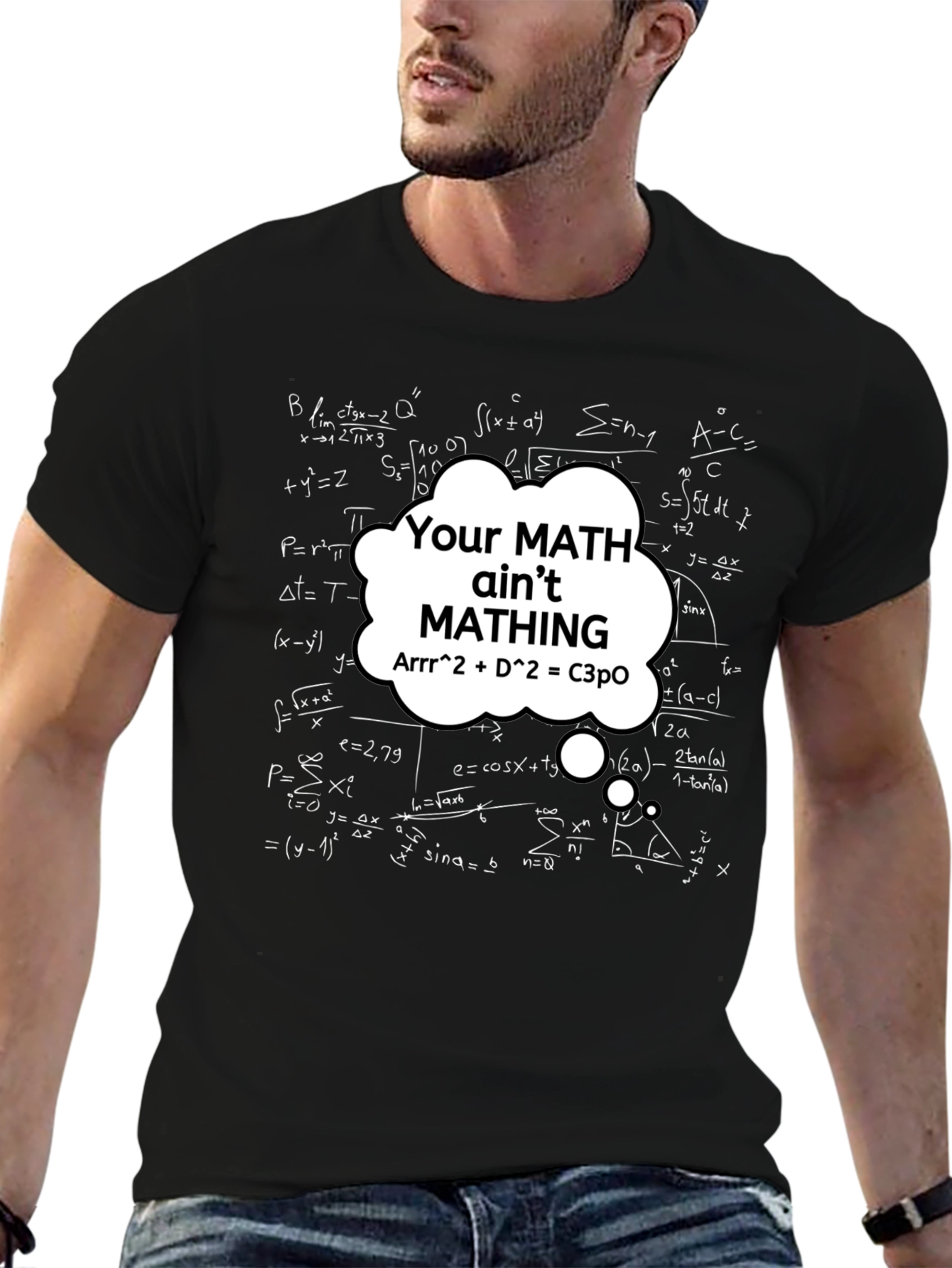 Black Math Humor T-Shirt - Your Math Ain't Mathing! view 6